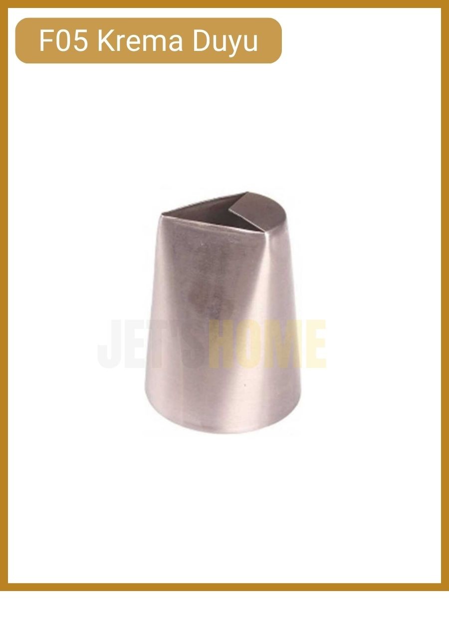 F05 Kalp Desen Krema Duyu Büyük Boy Pasta Duyu Paslanmaz Çelik Krema Torbası Ucu 3.6X2.3X4.0 cm