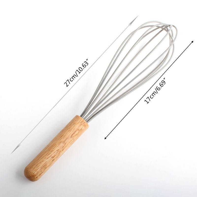 Sos Çırpma Teli Silikon Yumurta Çırpıcı Çikolata Çırpıcı Krema Çırpıcı Ahşap Saplı 25 cm