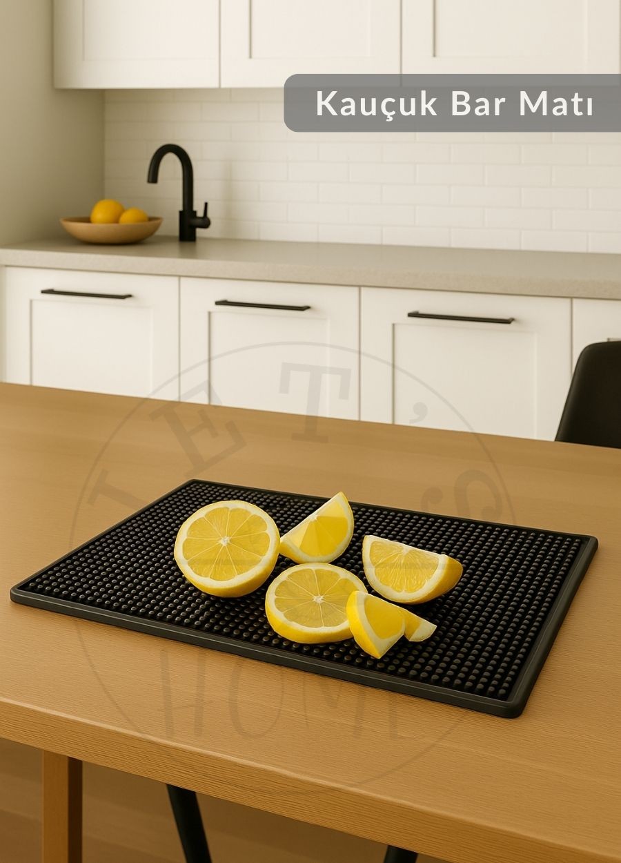 Kauçuk Bar Matı Servis Paspası Su Geçirmez Bar Lastiği 45x30 Cm