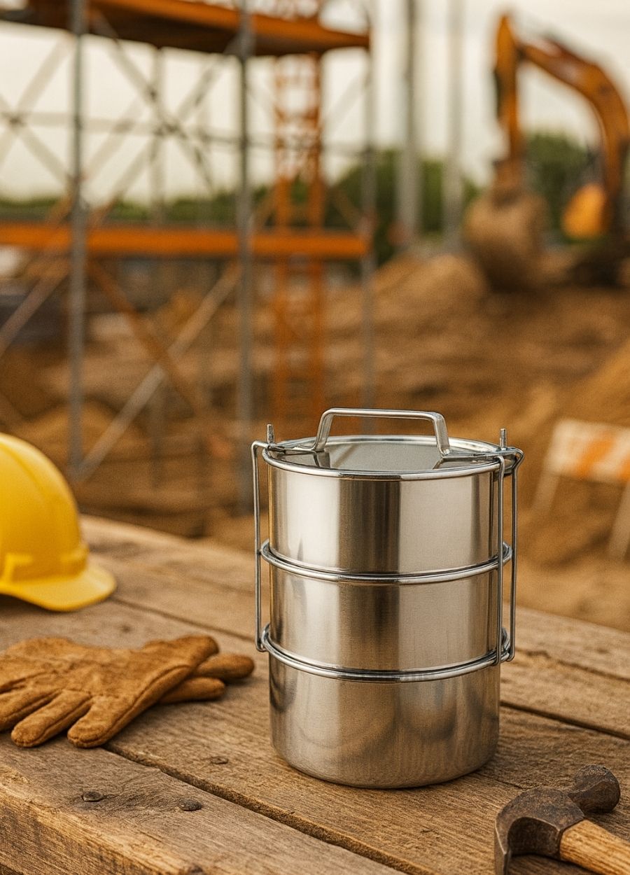 3’lü Paslanmaz Çelik Sefer Tası 20x10 cm Yemek Taşıma Kabı No:5 – 430 Kalite 10 Kişilik