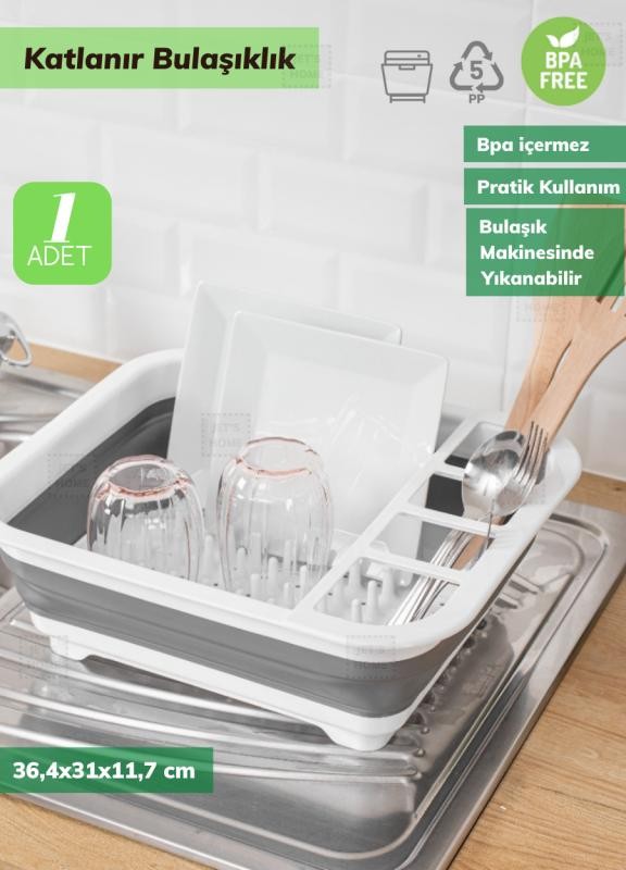 Bulaşıklık Katlanır Tabaklık Bardaklık Silikon Tabaklık Bpa Free