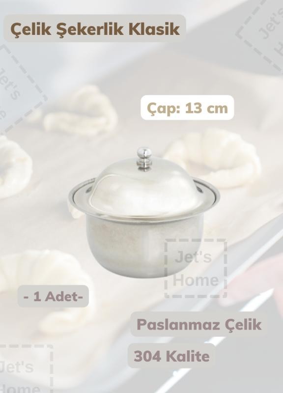 Klasik Şekerlik 13 cm Paslanmaz Çelik Şekerlik 304