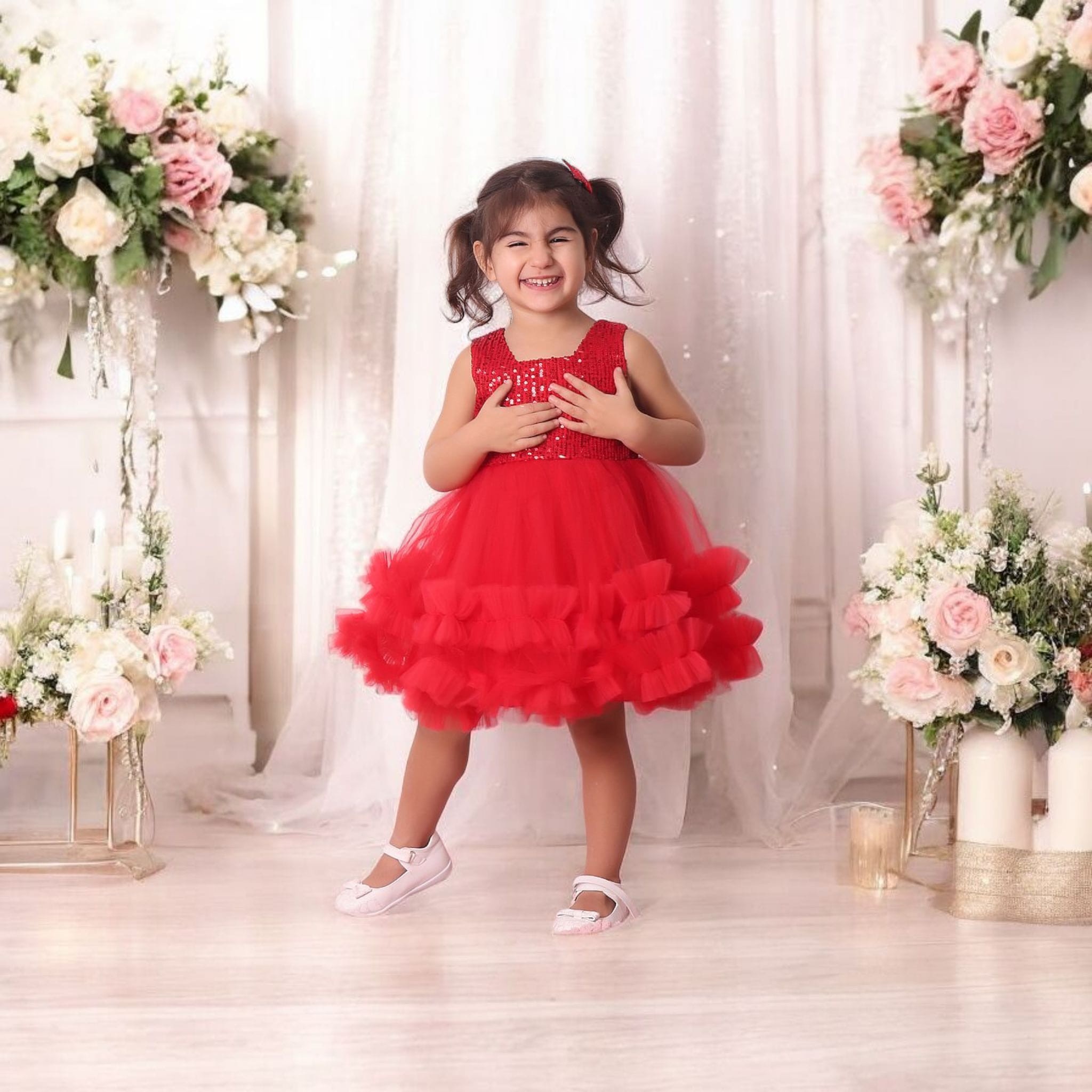 PUL PAYET KABARIK BEBEK ABİYE ELBİSE