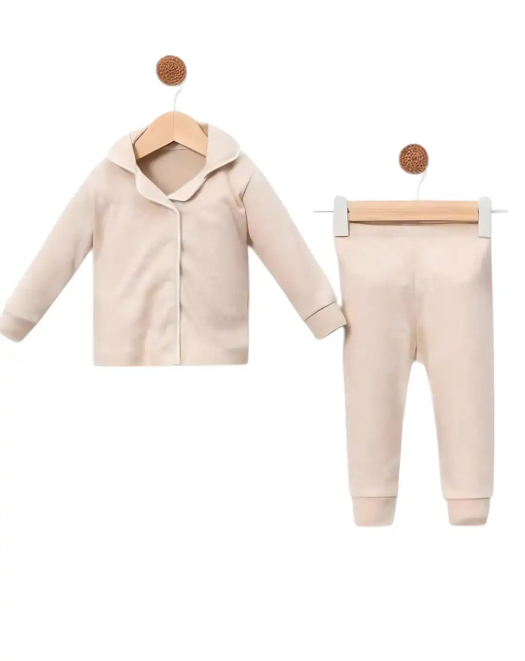 Bebek Kuzulu Düğmeli Pijama Takımı