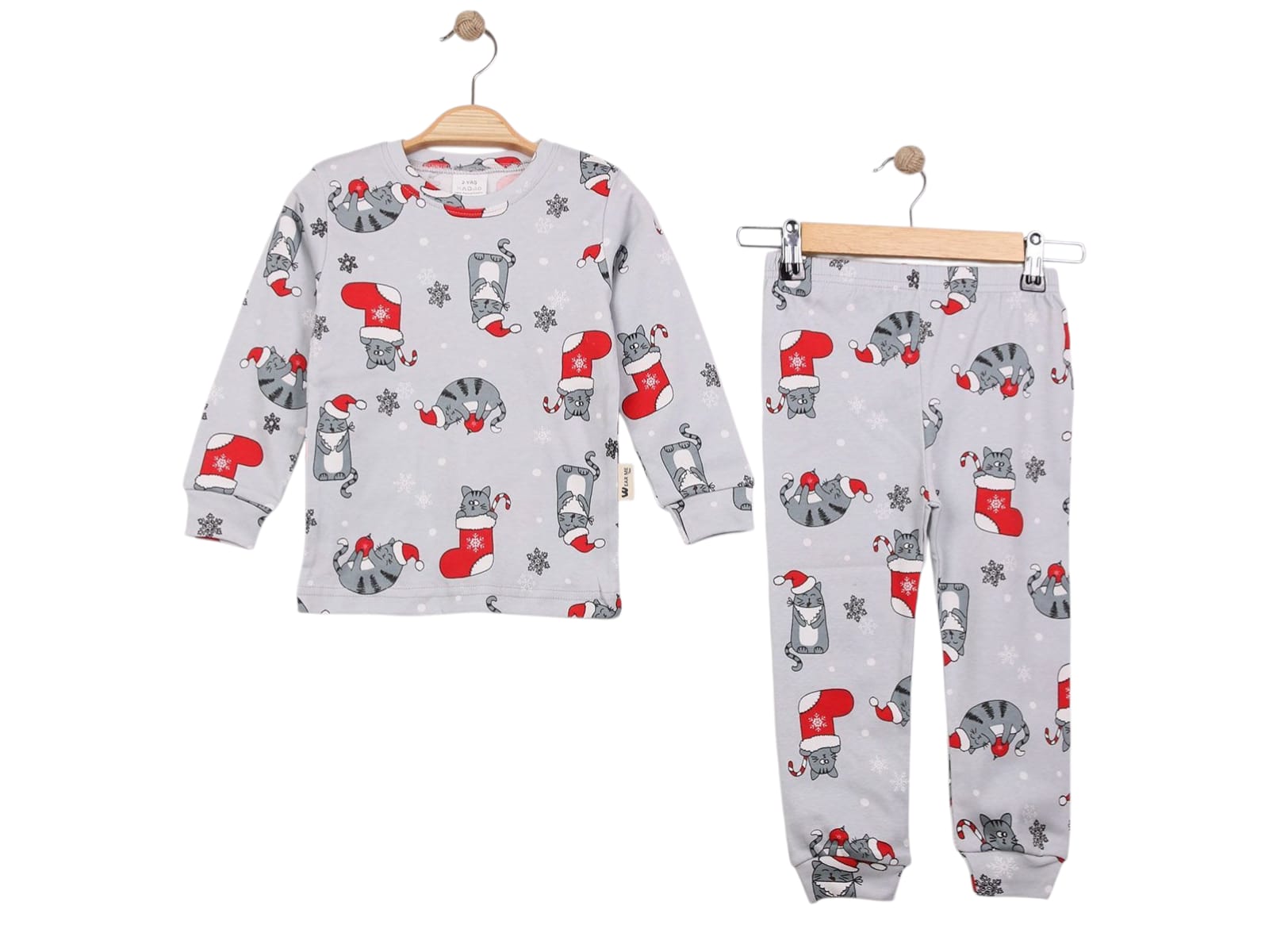 Çocuk Kedili Pijama Takımı
