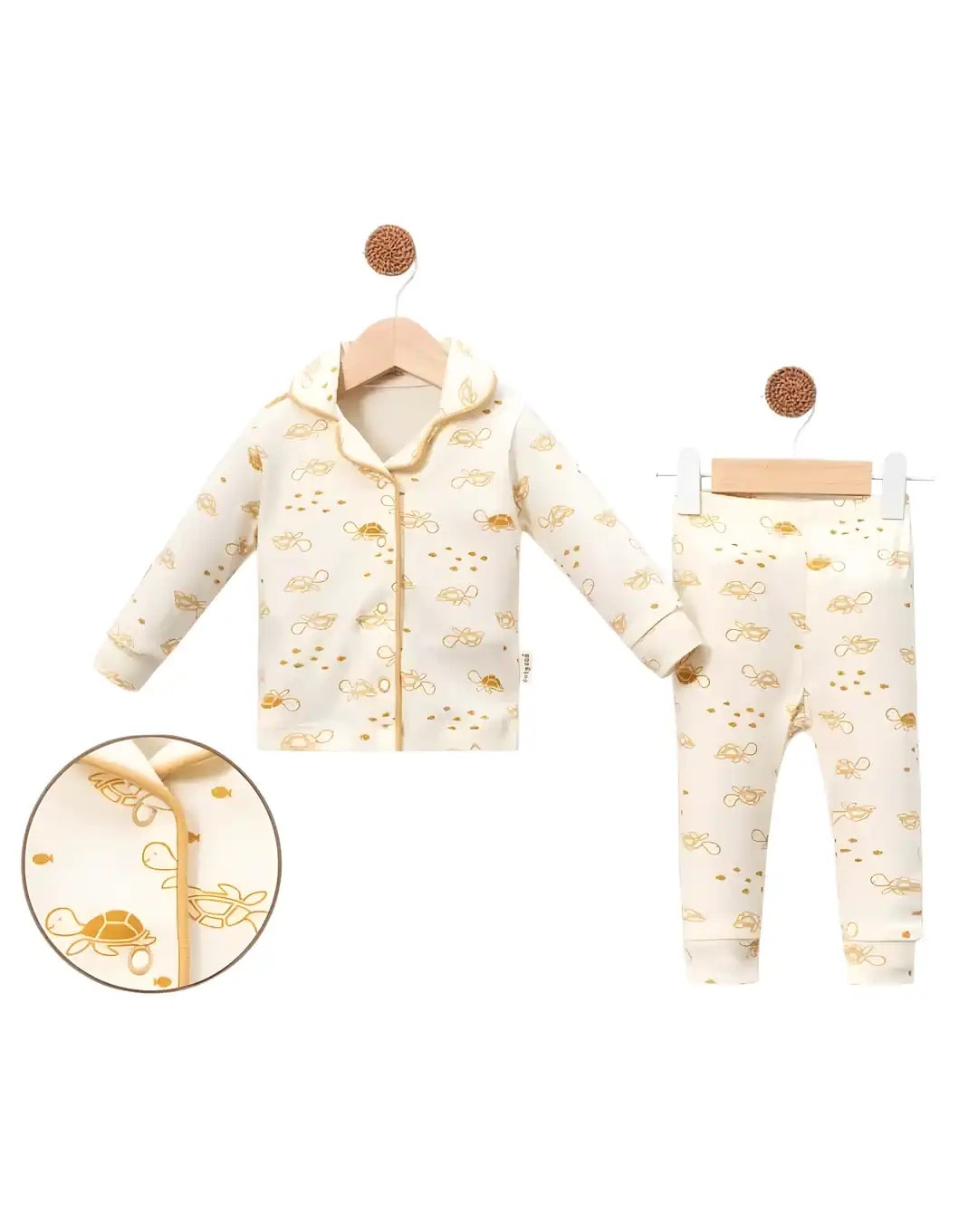 Bebek Düğmeli Pijama Takımı