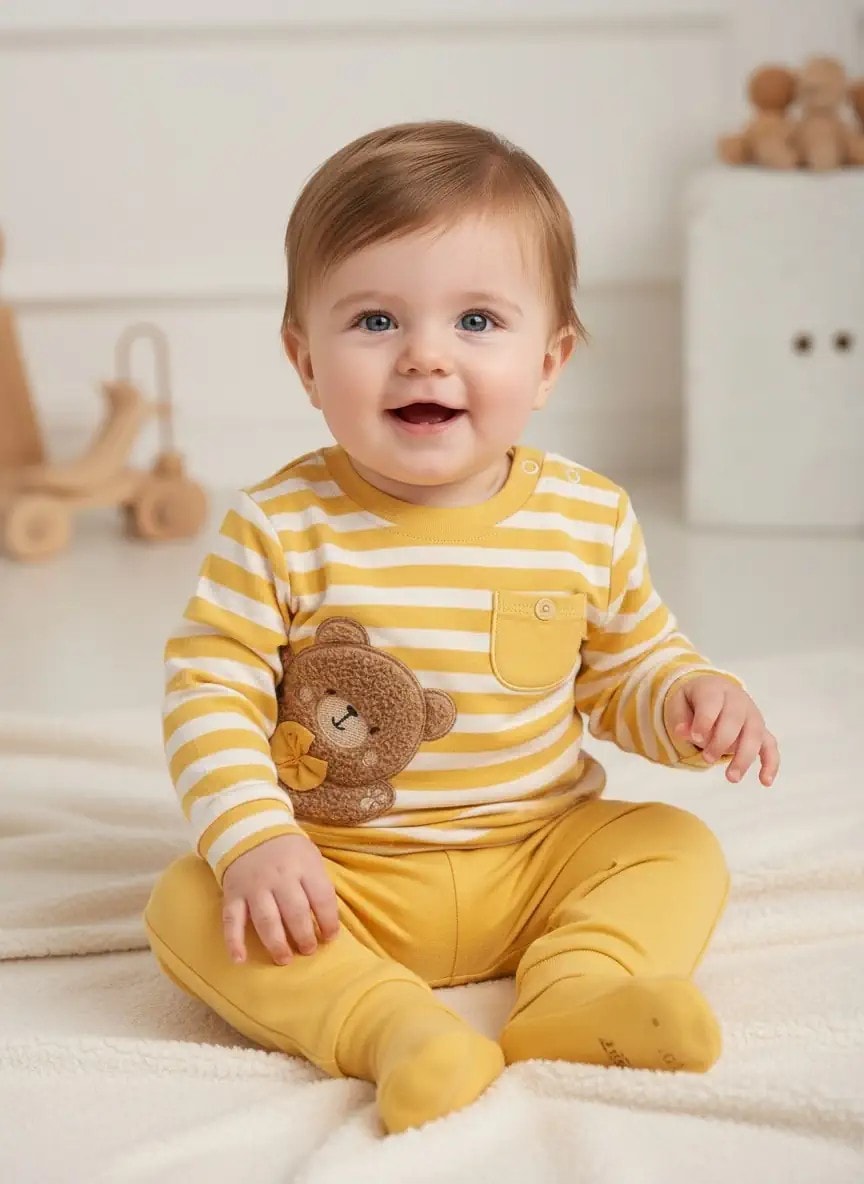 Ayılı Bebek Pijama Takımı
