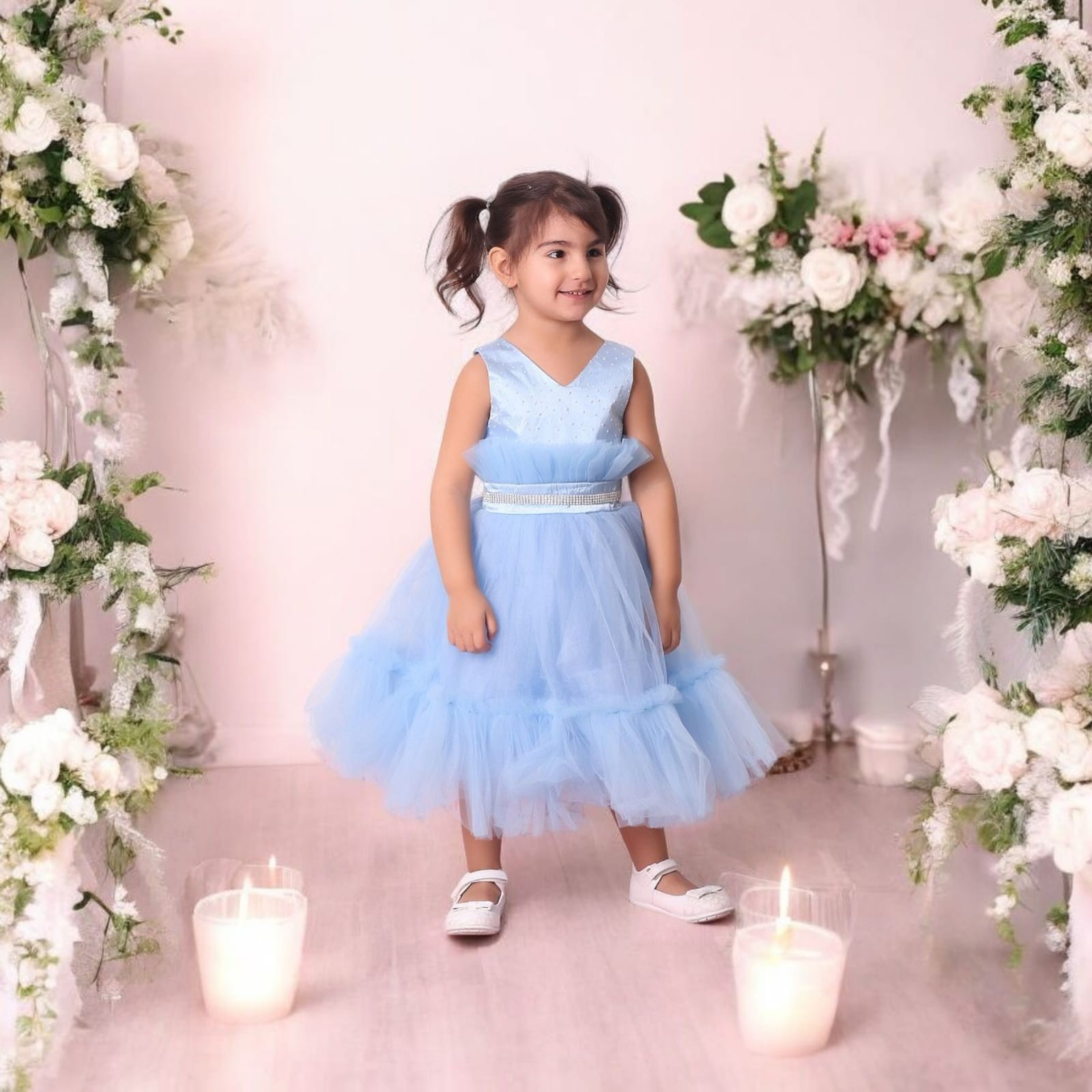 KIZ DAMLA MODEL KISA ABİYE ELBİSE