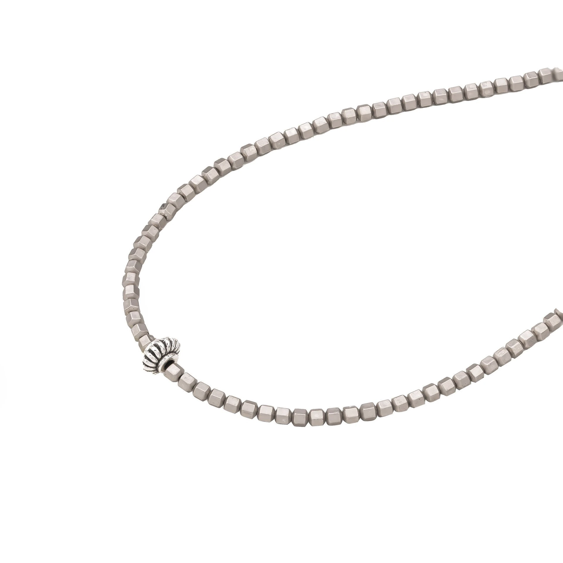 Tiew Gri Doğal Taş Erkek Kolye