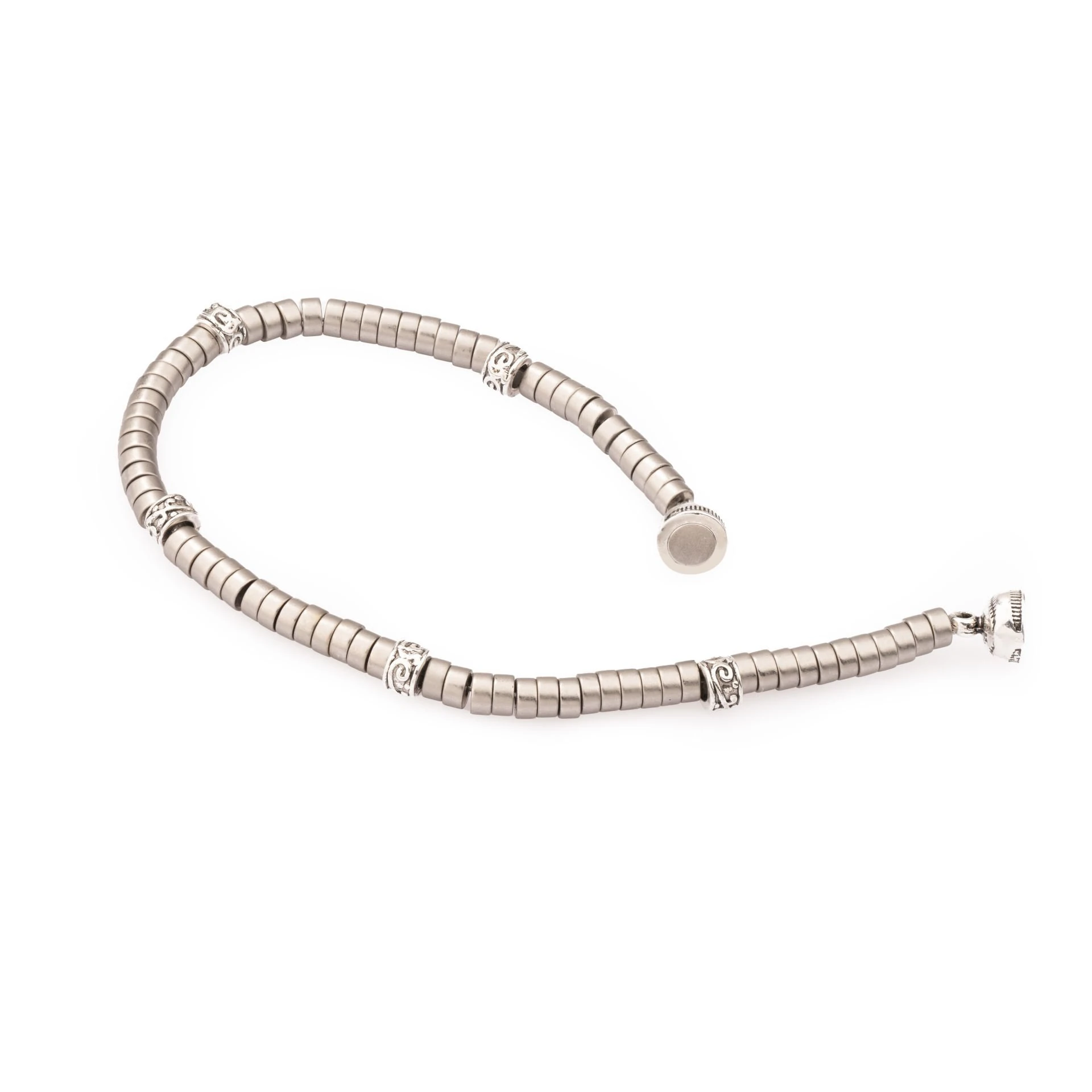 Onsra Gri Doğal Taş Erkek Bileklik