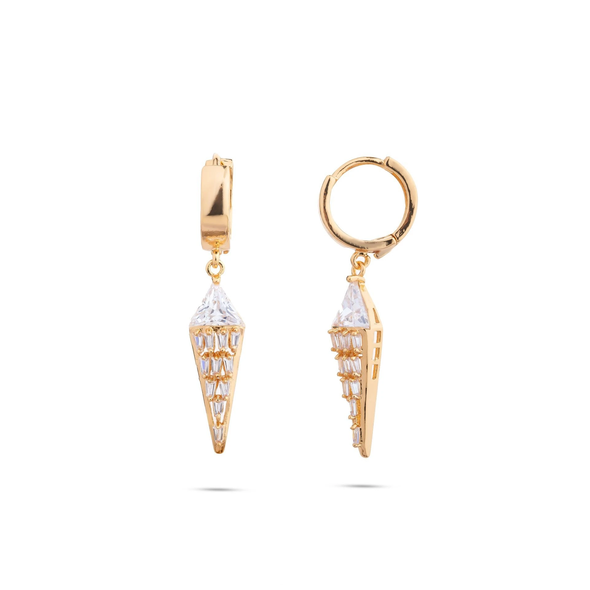 Taşlı Üçgen Küpe