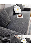 Koltuk kılıfı Takımı | Kanepe Örtüsü | Lastikli Koltuk Örtüsü - Antrasit