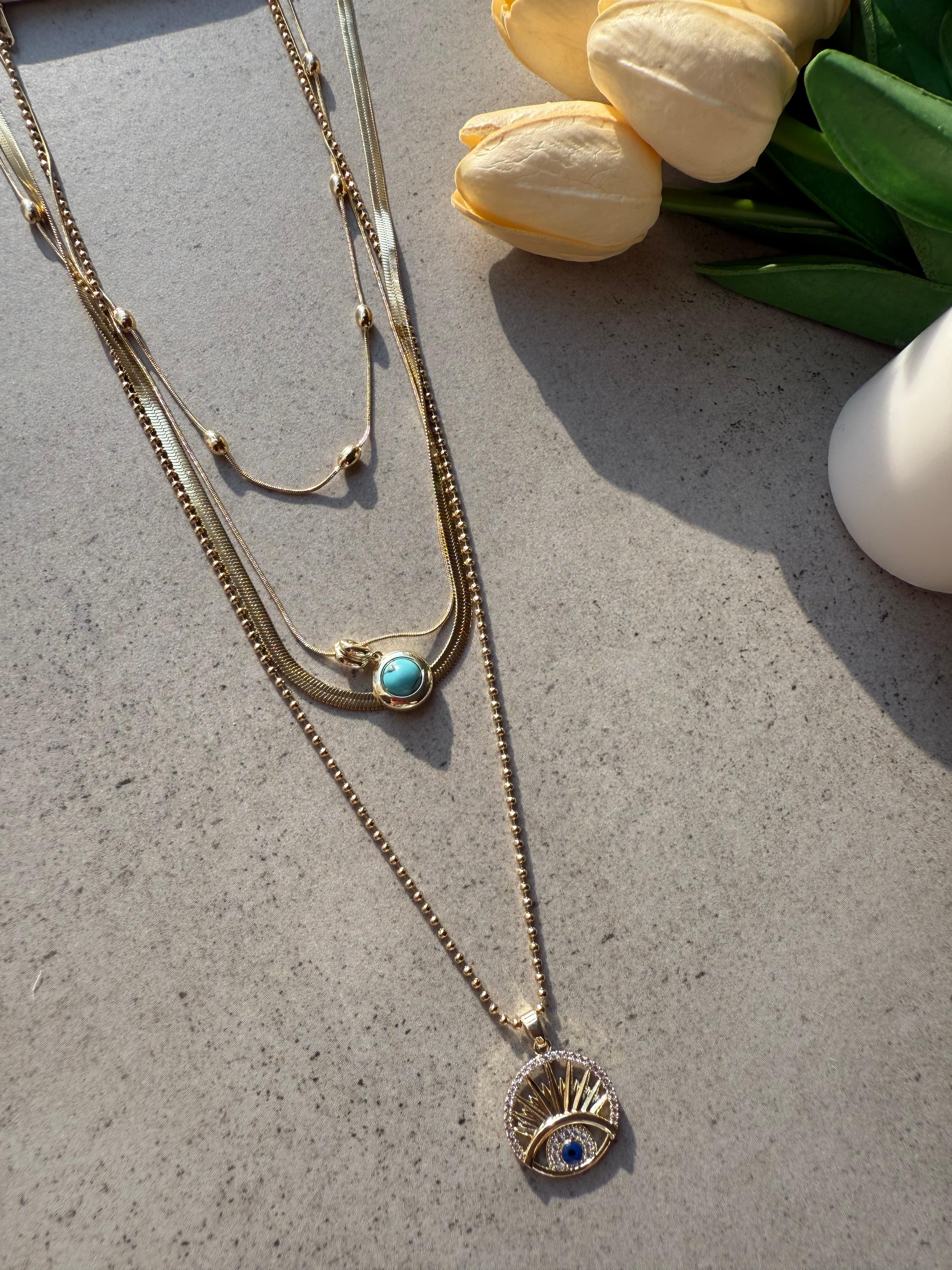 BLUE IRIS SET KOLYE
