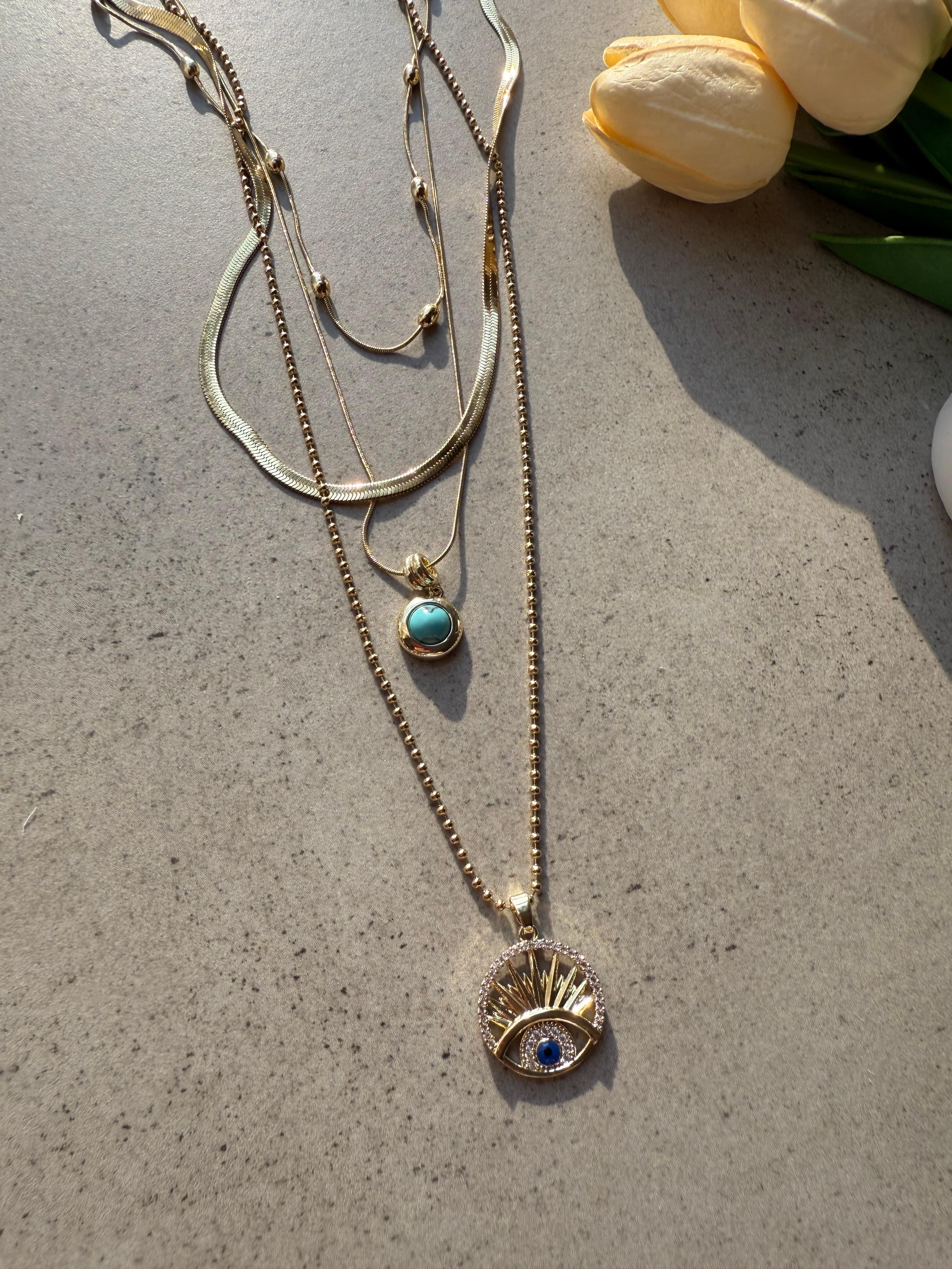BLUE IRIS SET KOLYE