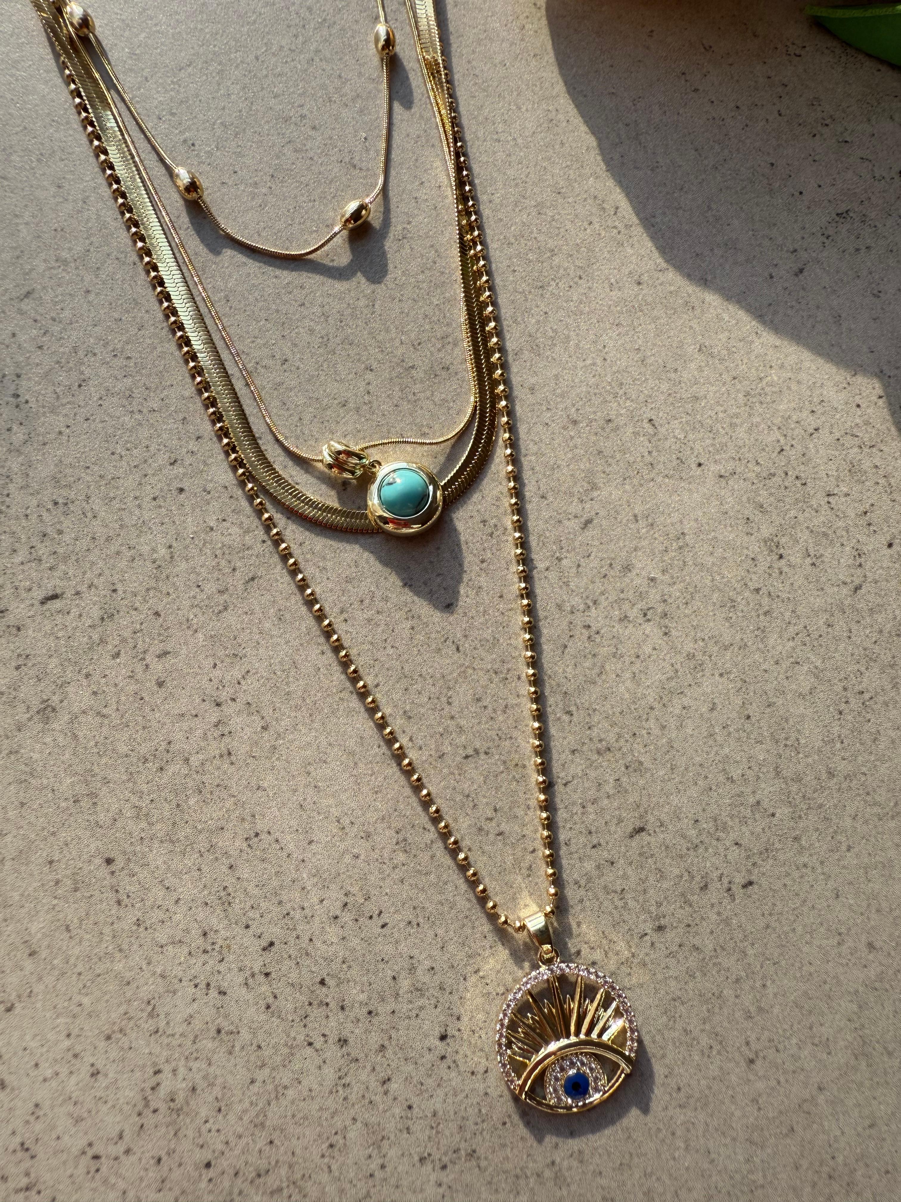 BLUE IRIS SET KOLYE