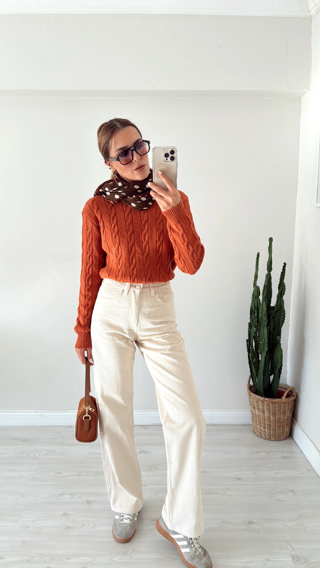 Kadife Straight Pantolon Ekru