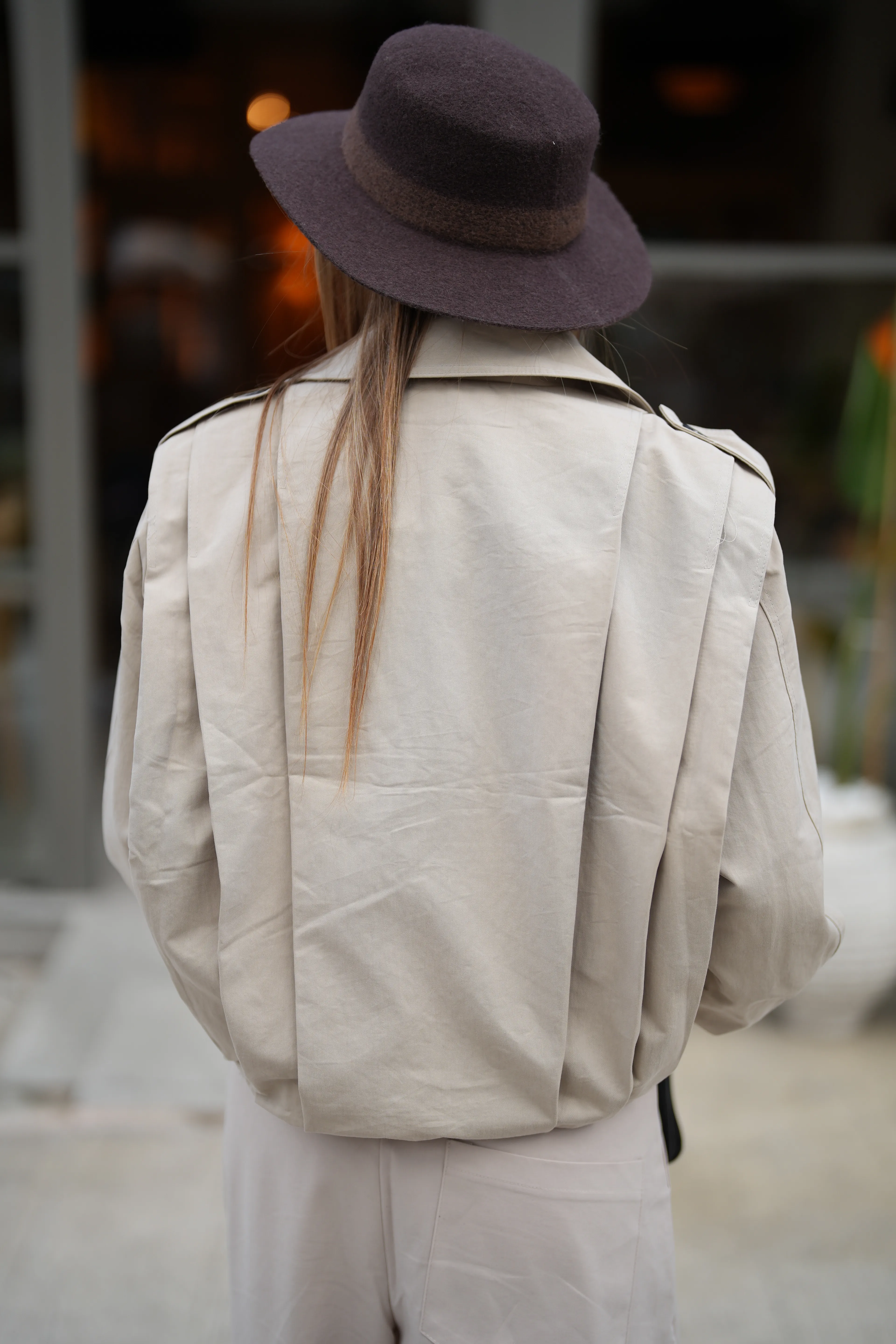 Pileli Bomber Ceket Taş