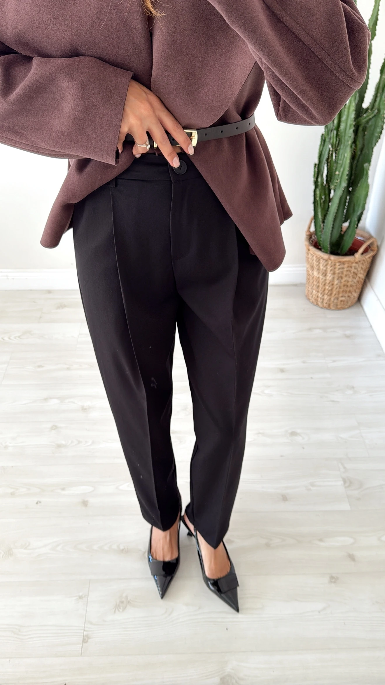 Havuç Model Kumaş Pantolon Siyah