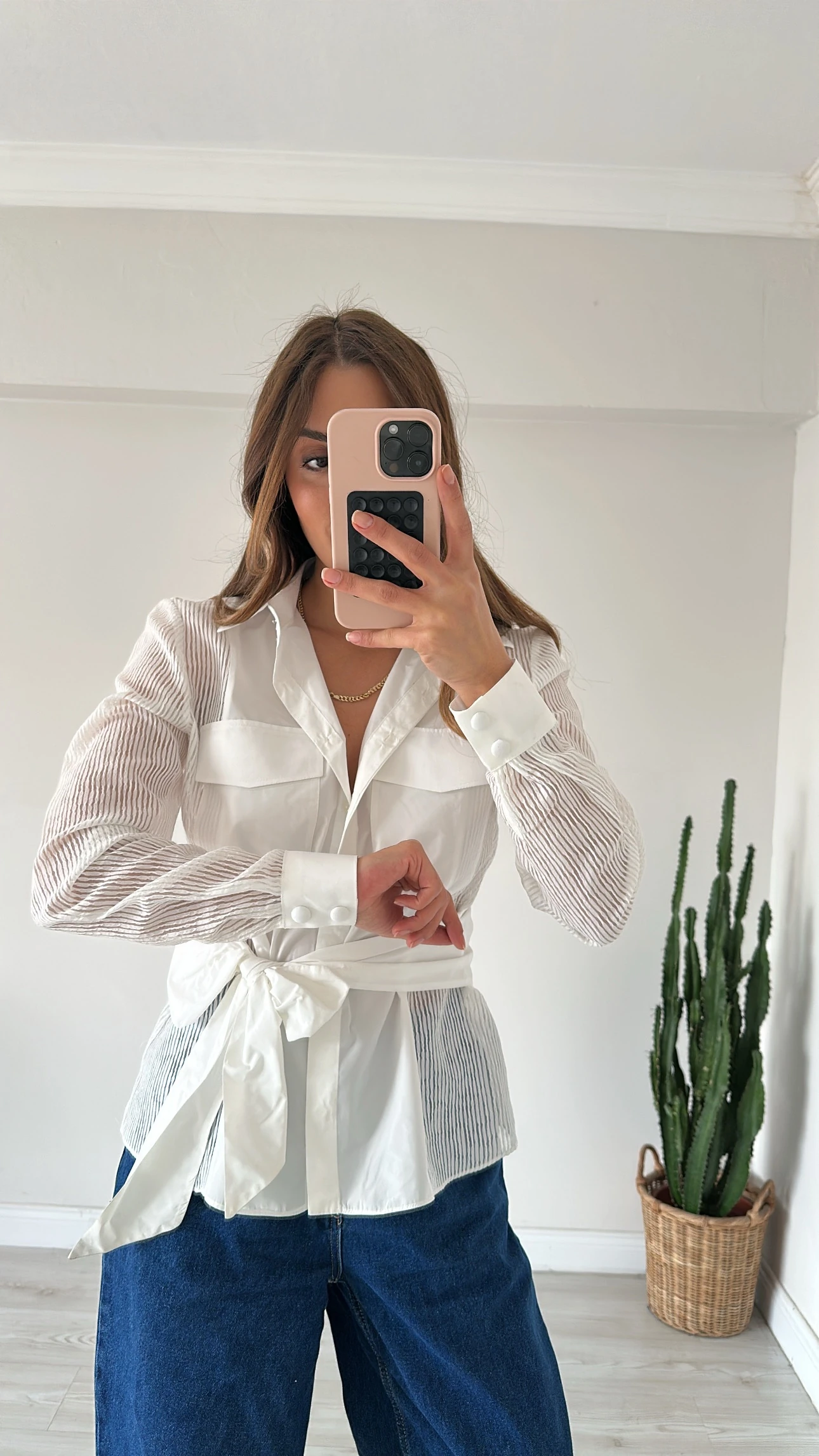 Transparan Detaylı Premıum Gömlek