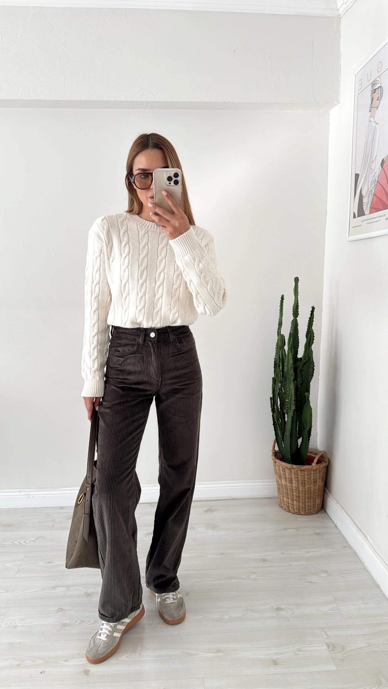 Kadife Straight Pantolon Koyu Haki