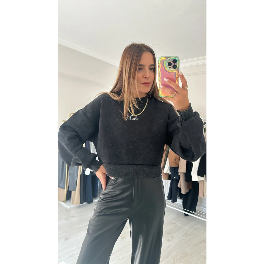 Yıkamalı Sweatshirt