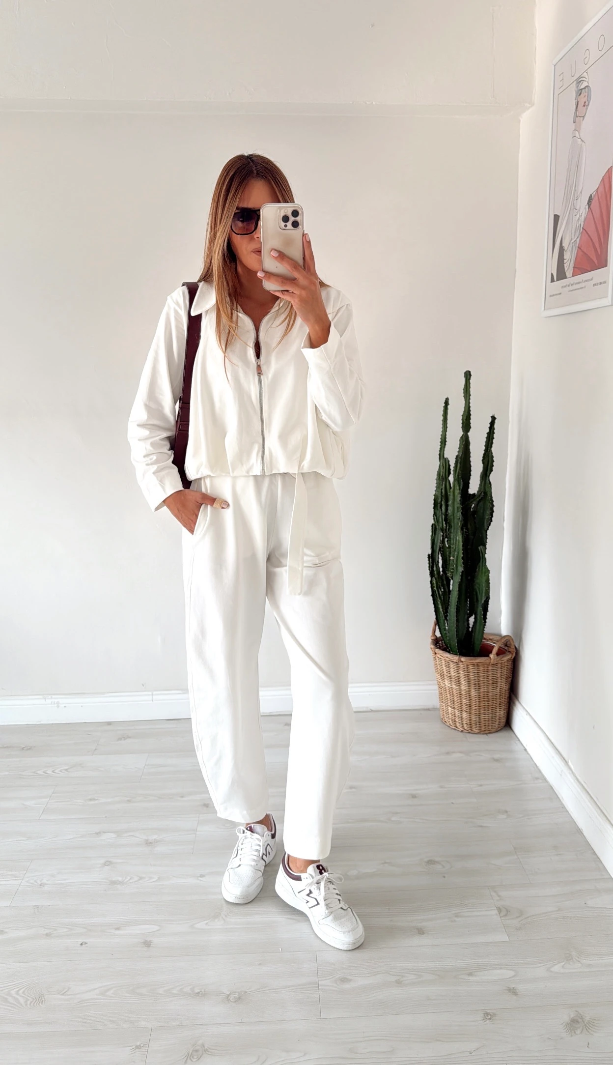 Kemerli Pantolon 2 İplik Takım Ekru