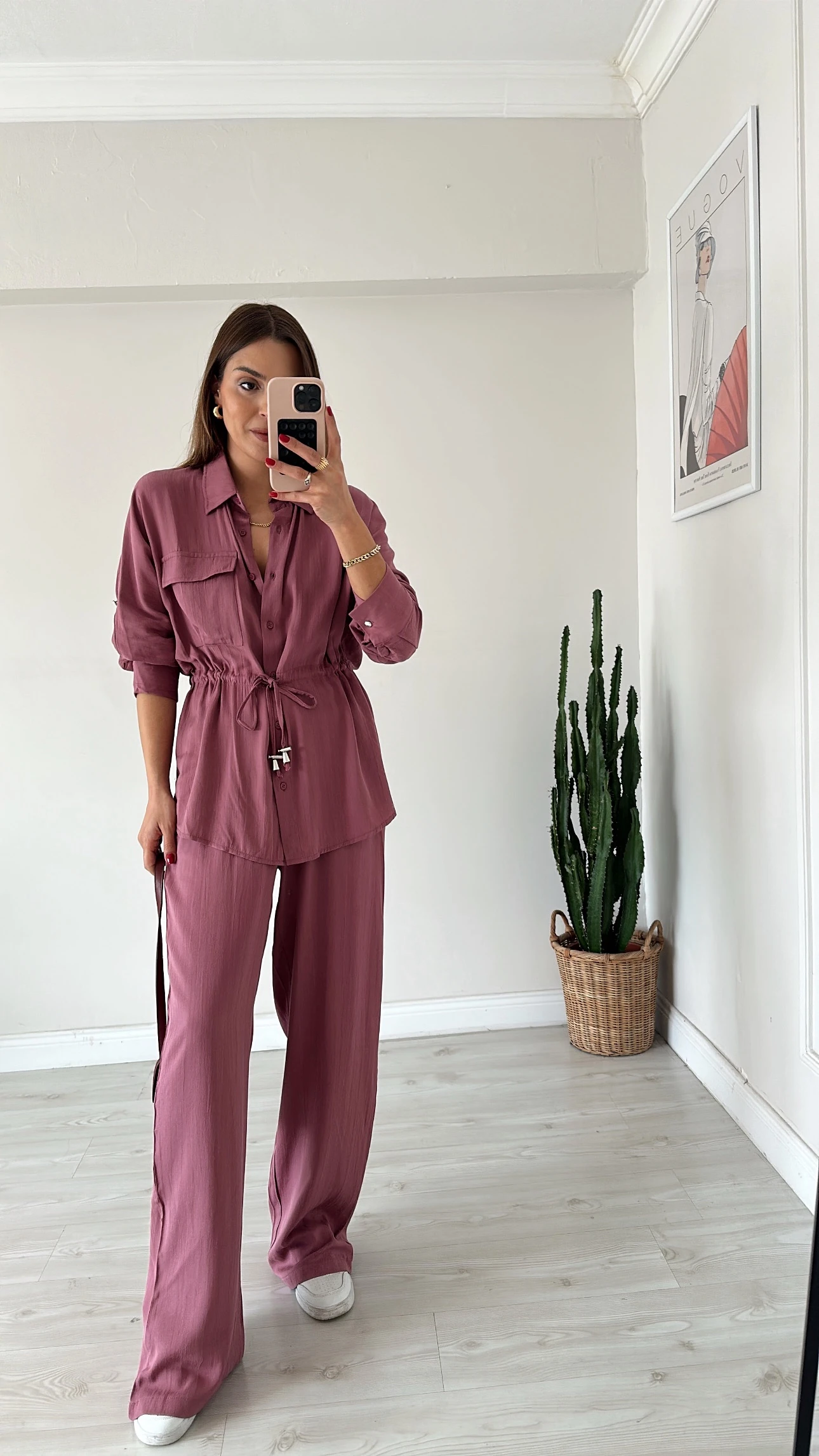 Bağlama Detaylı Takım Gül Kurusu