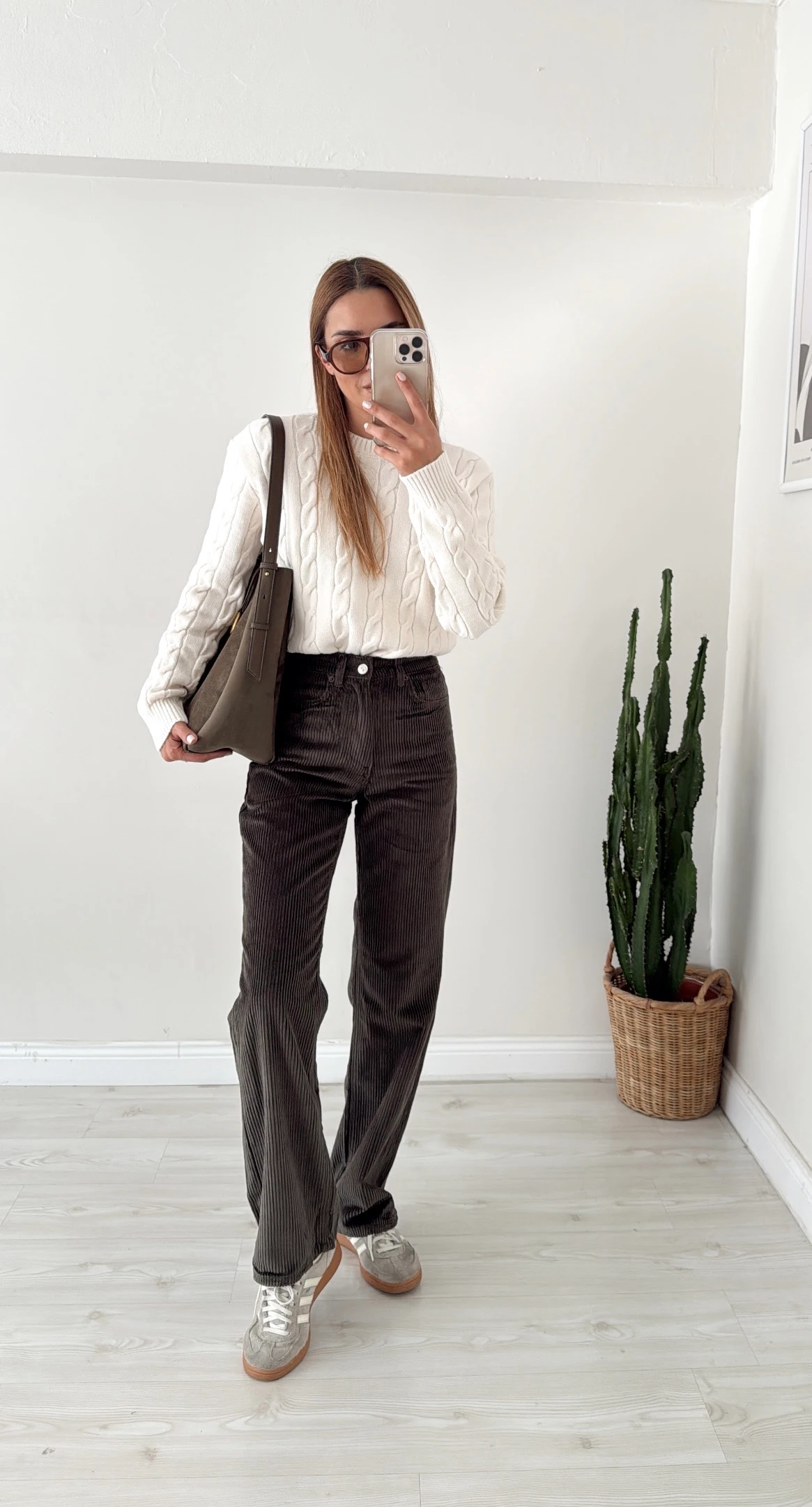 Kadife Straight Pantolon Koyu Haki