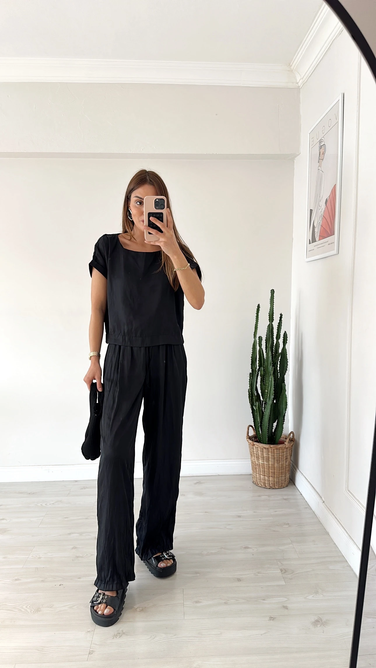 Kırışık Kumaş Bluzlu Takım