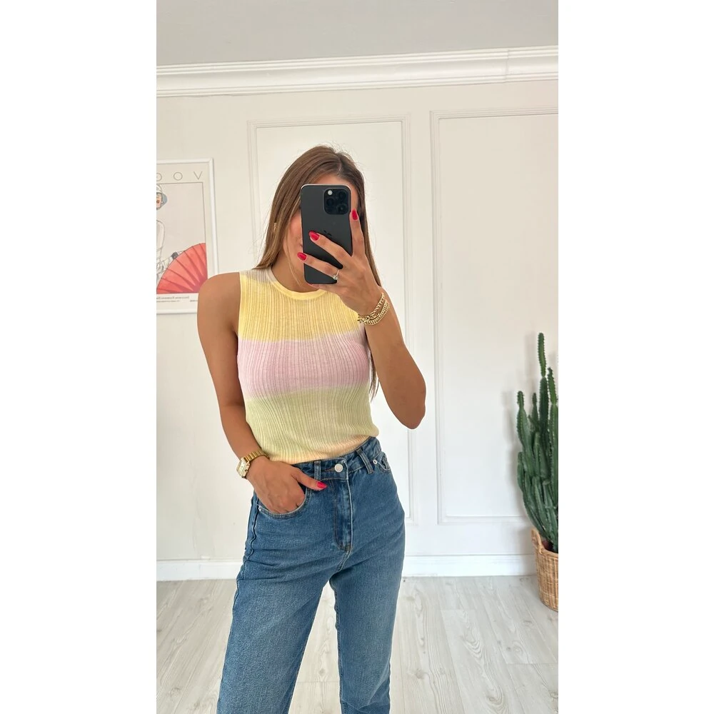 Renkli Transparan Bluz