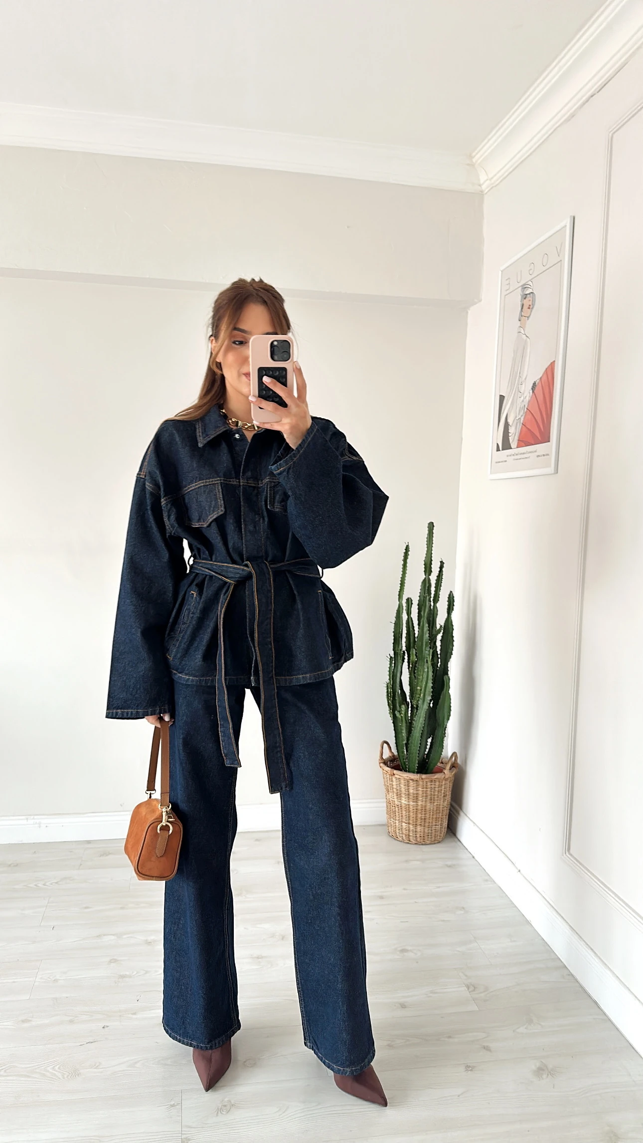 Oversıze Ceketli Denim Takım