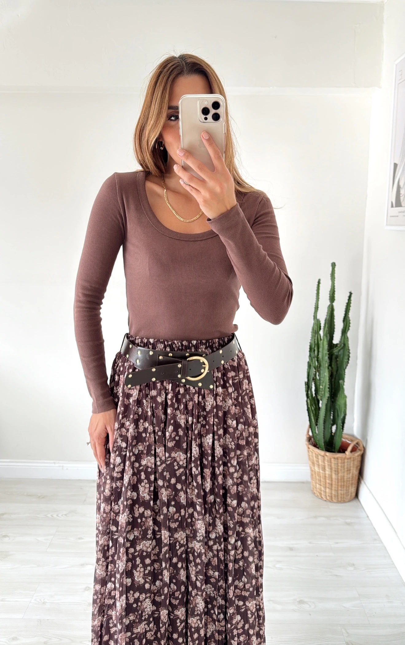 Fitilli Uzun Kol Body Kahve