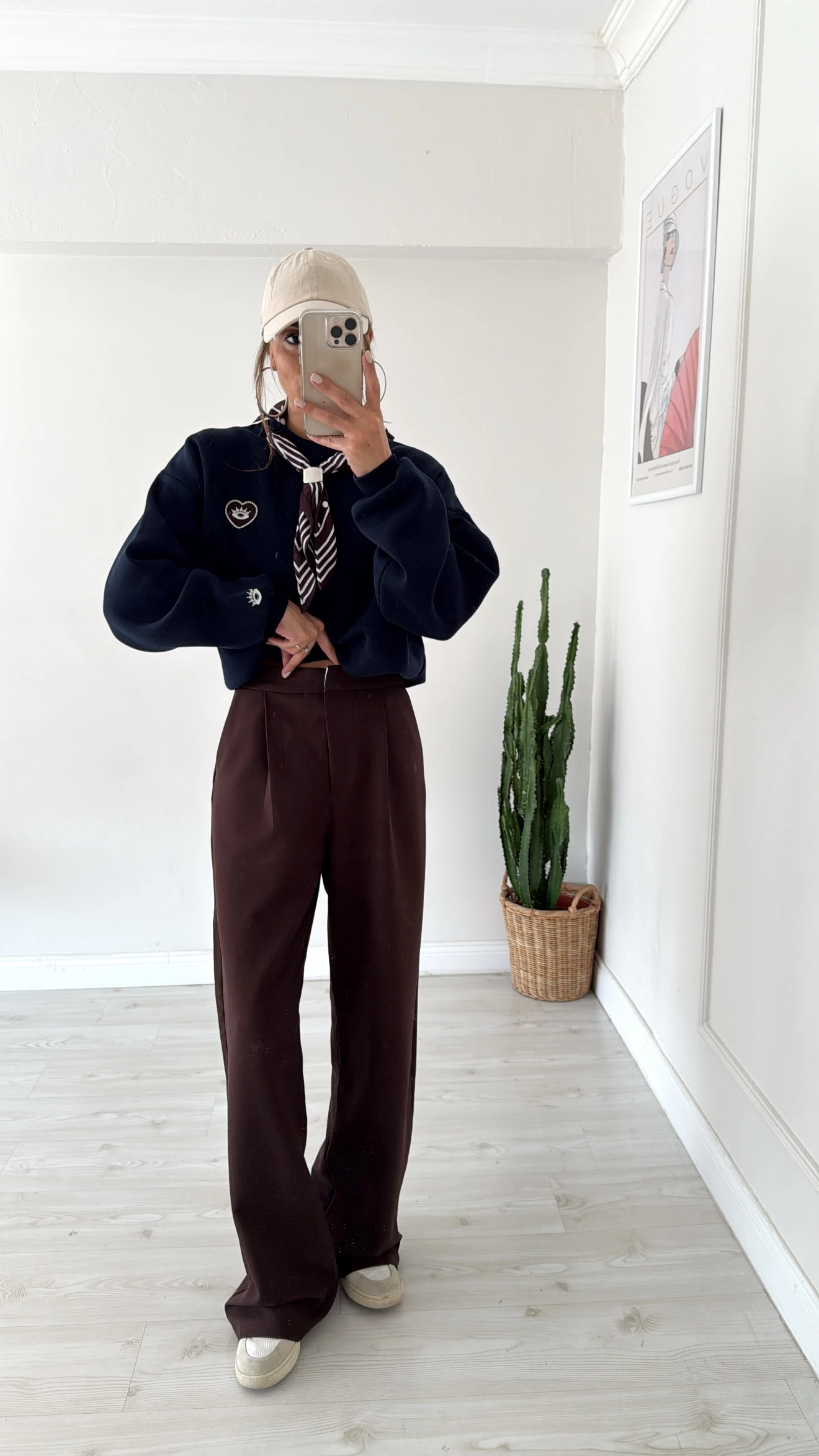 Koyu Kahve Double Krep Kumaş Palazzo