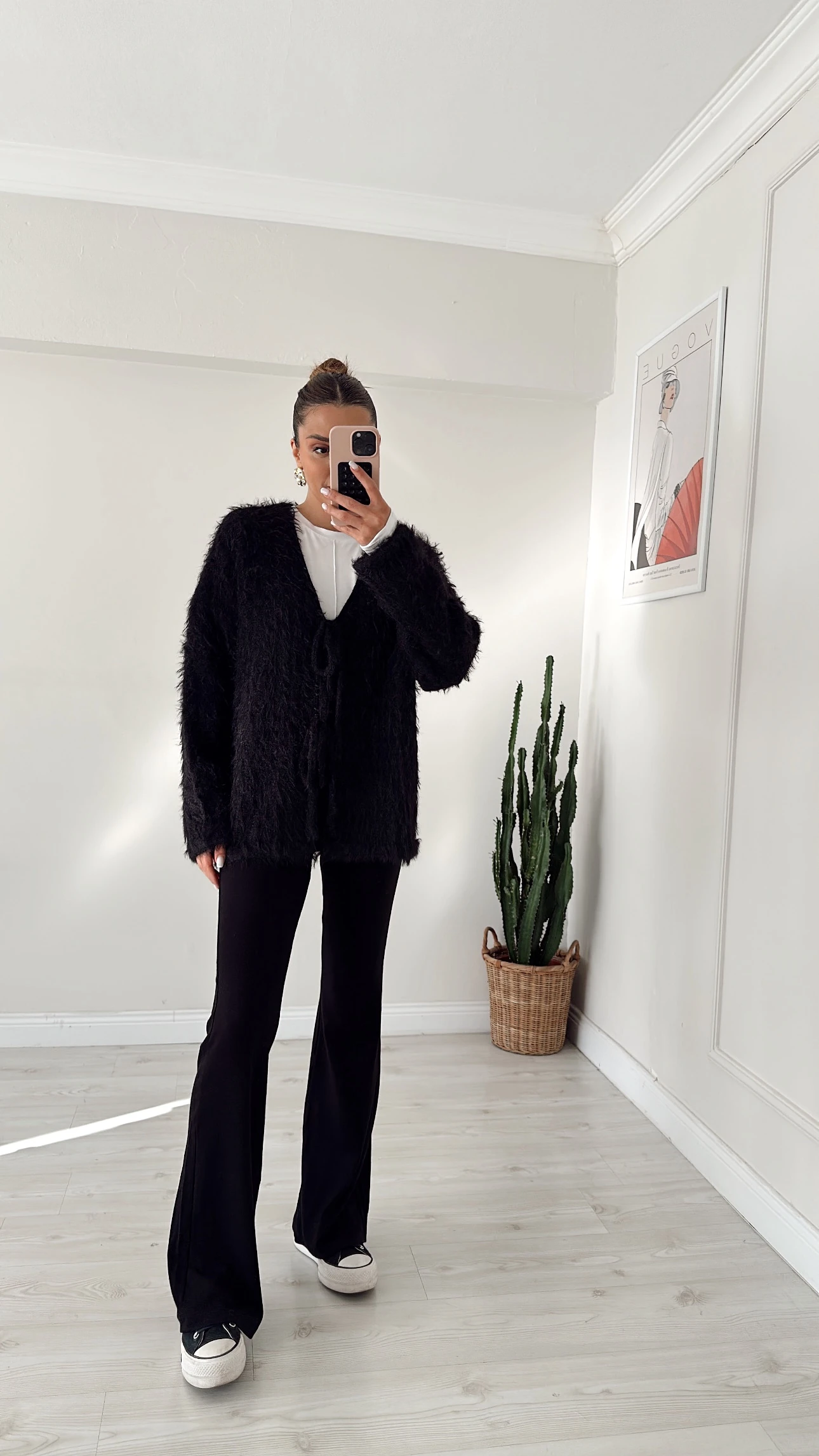 Bağlamalı Sakallı Hırka Siyah