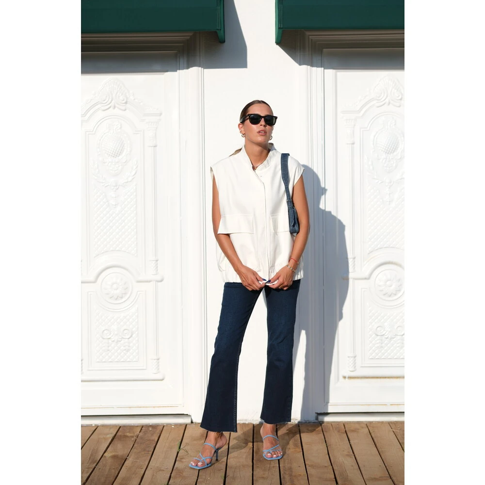 Likralı Koyu Lacivert Jean