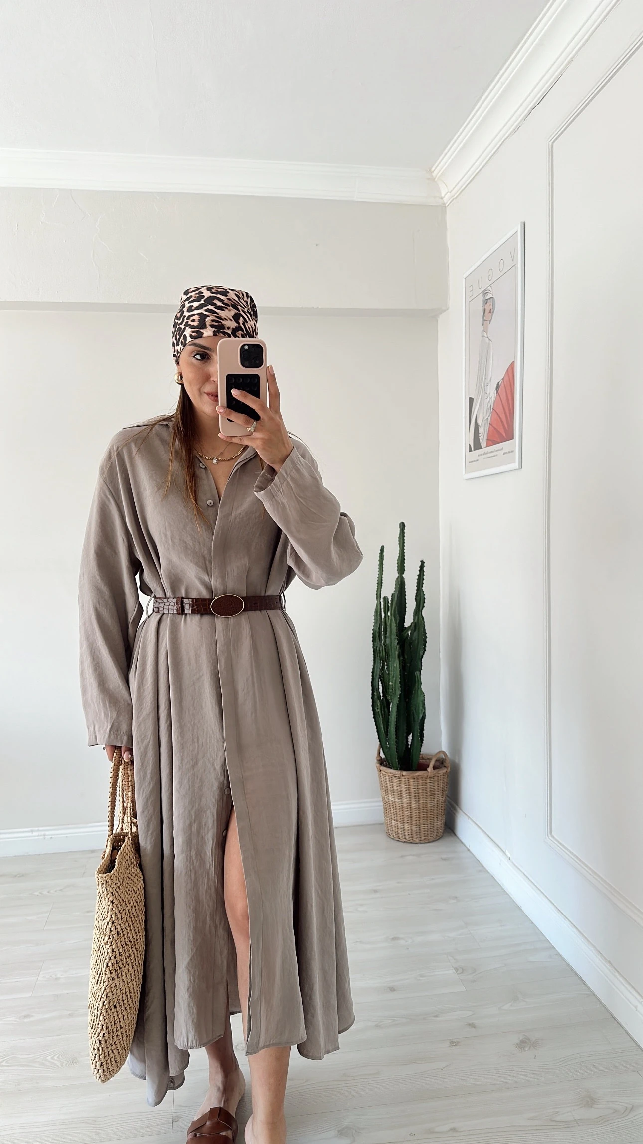 Gömlek Elbise Vizon