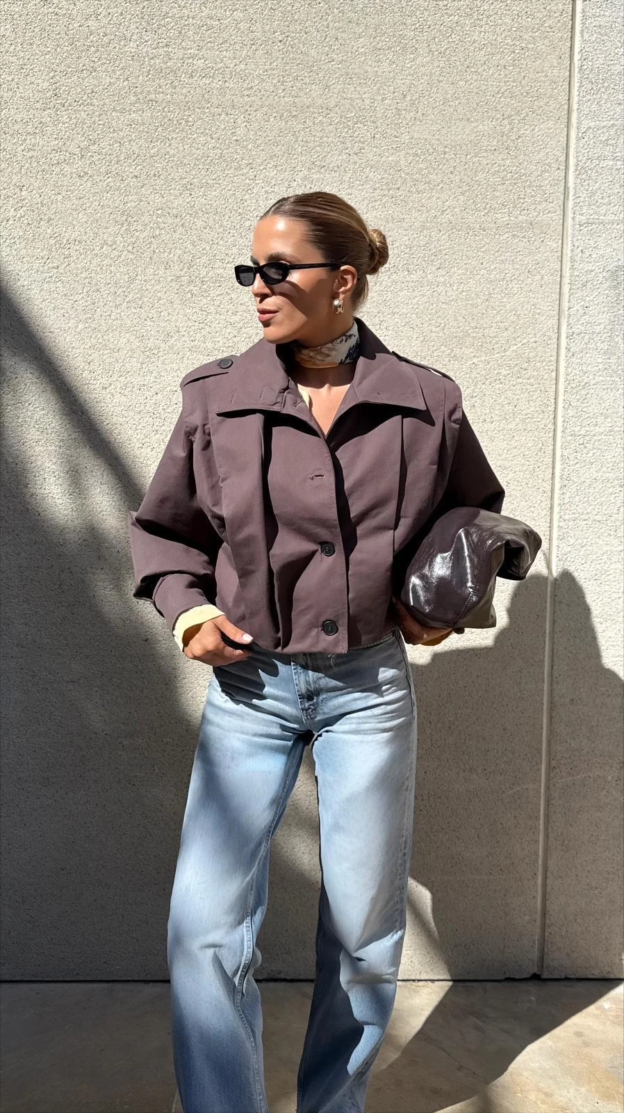 Pileli Bomber Ceket Kahve