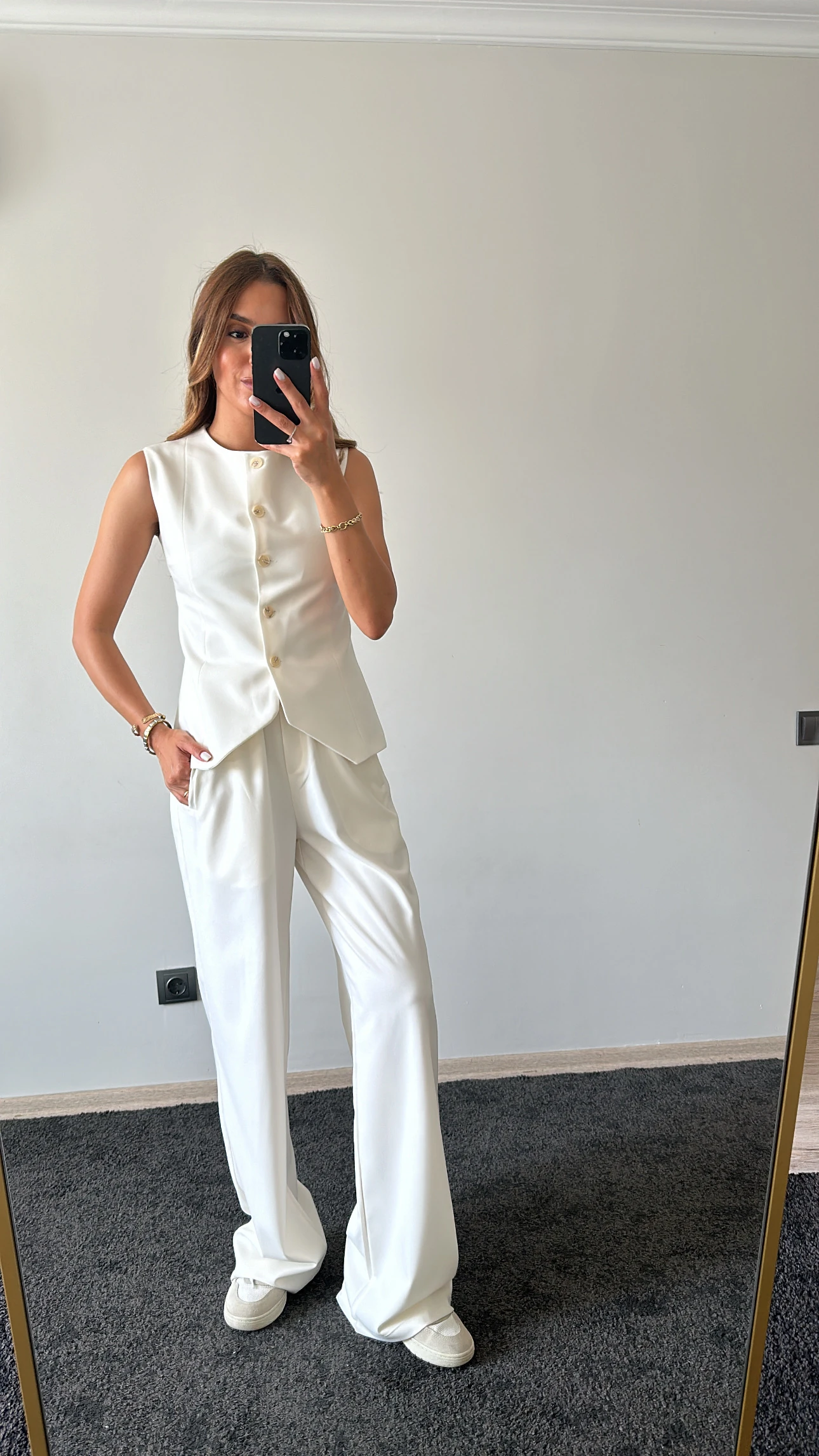 Beli Lastikli Pantolon Ekru