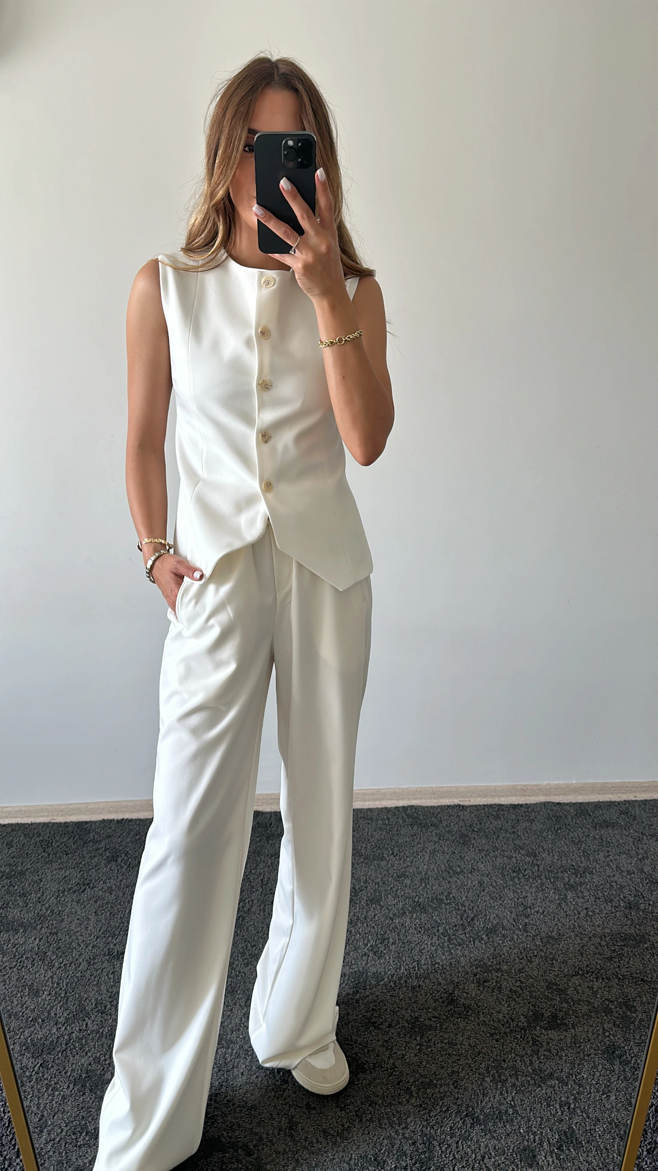 Beli Lastikli Pantolon Ekru