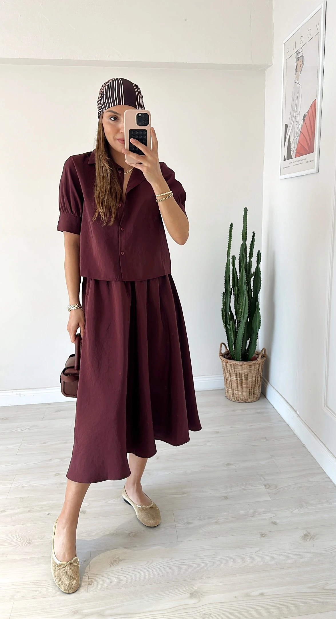 Midi Etekli Tensel Takım Bordo