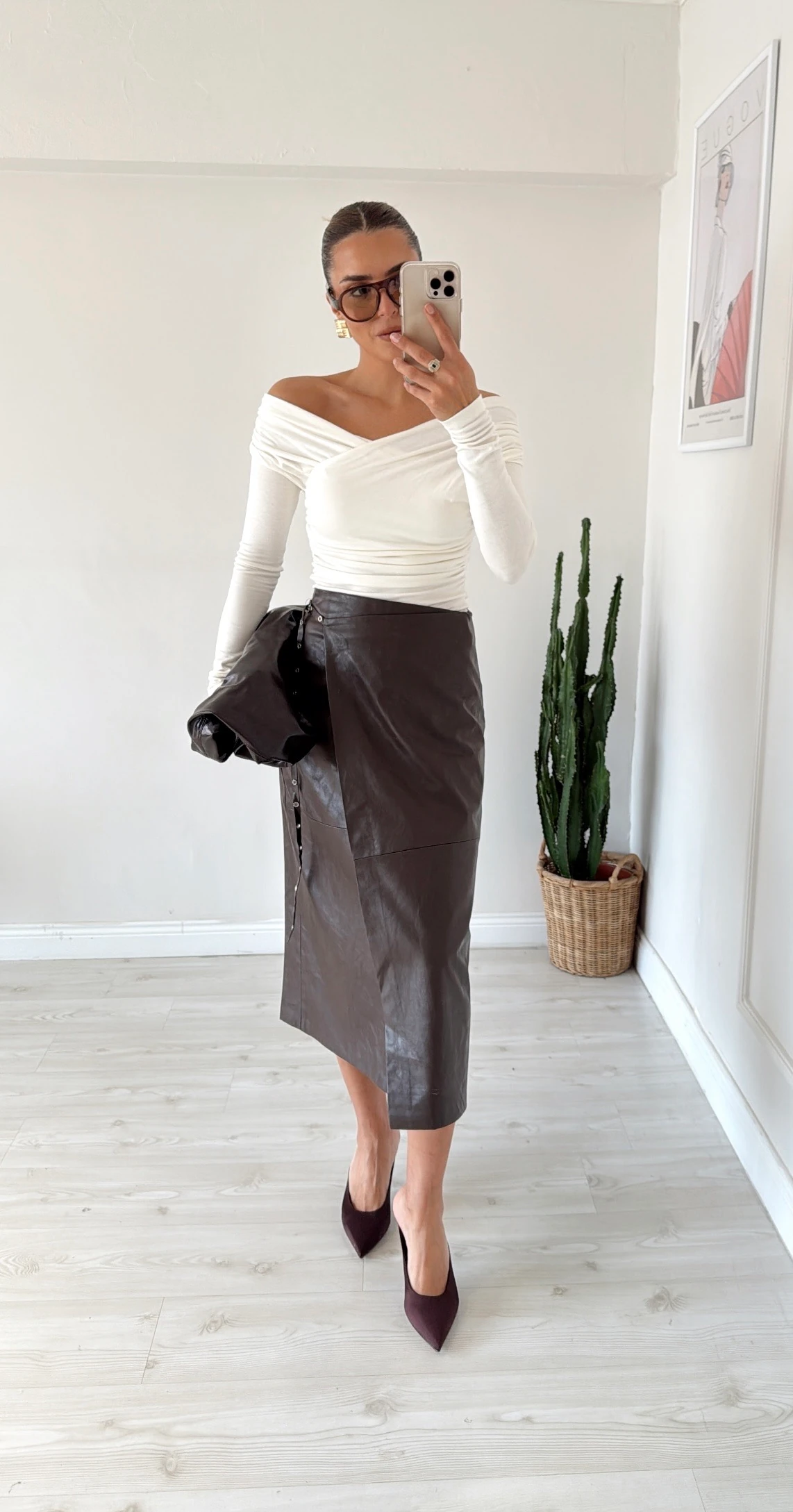 Kruvaze Deri Etek Acı Kahve