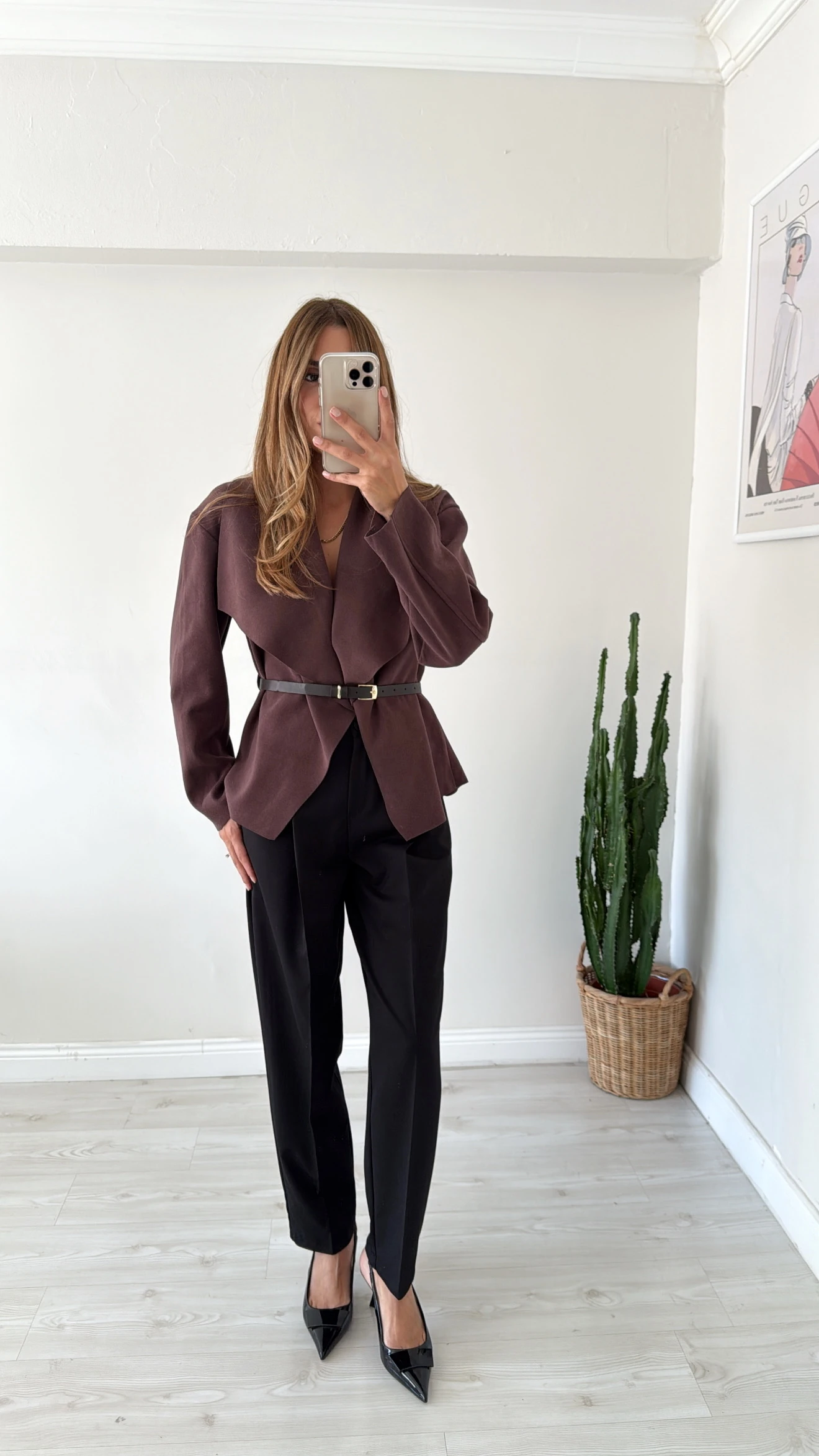 Şal Yaka  Kemerli Ceket