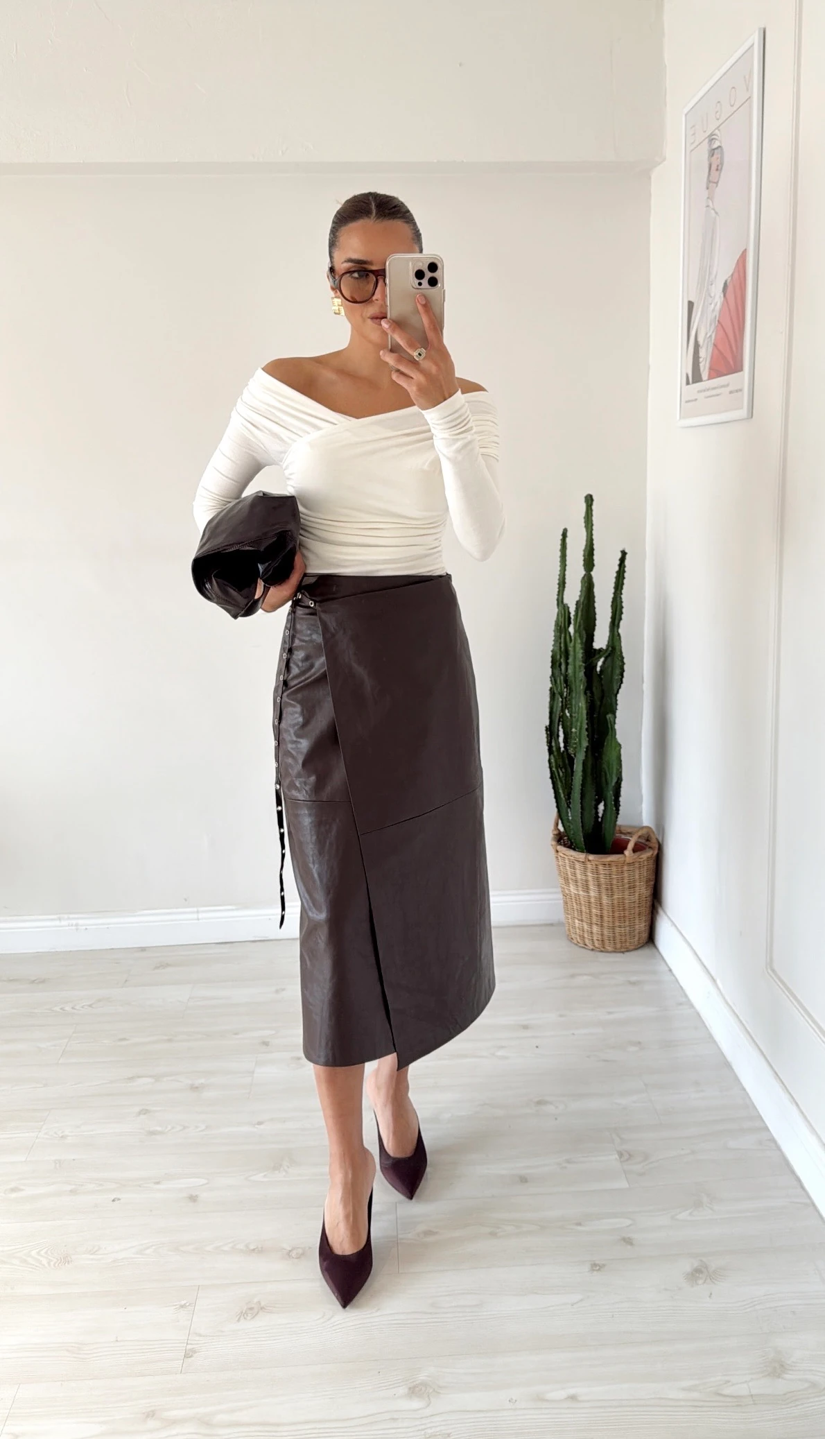 Kruvaze Deri Etek Acı Kahve