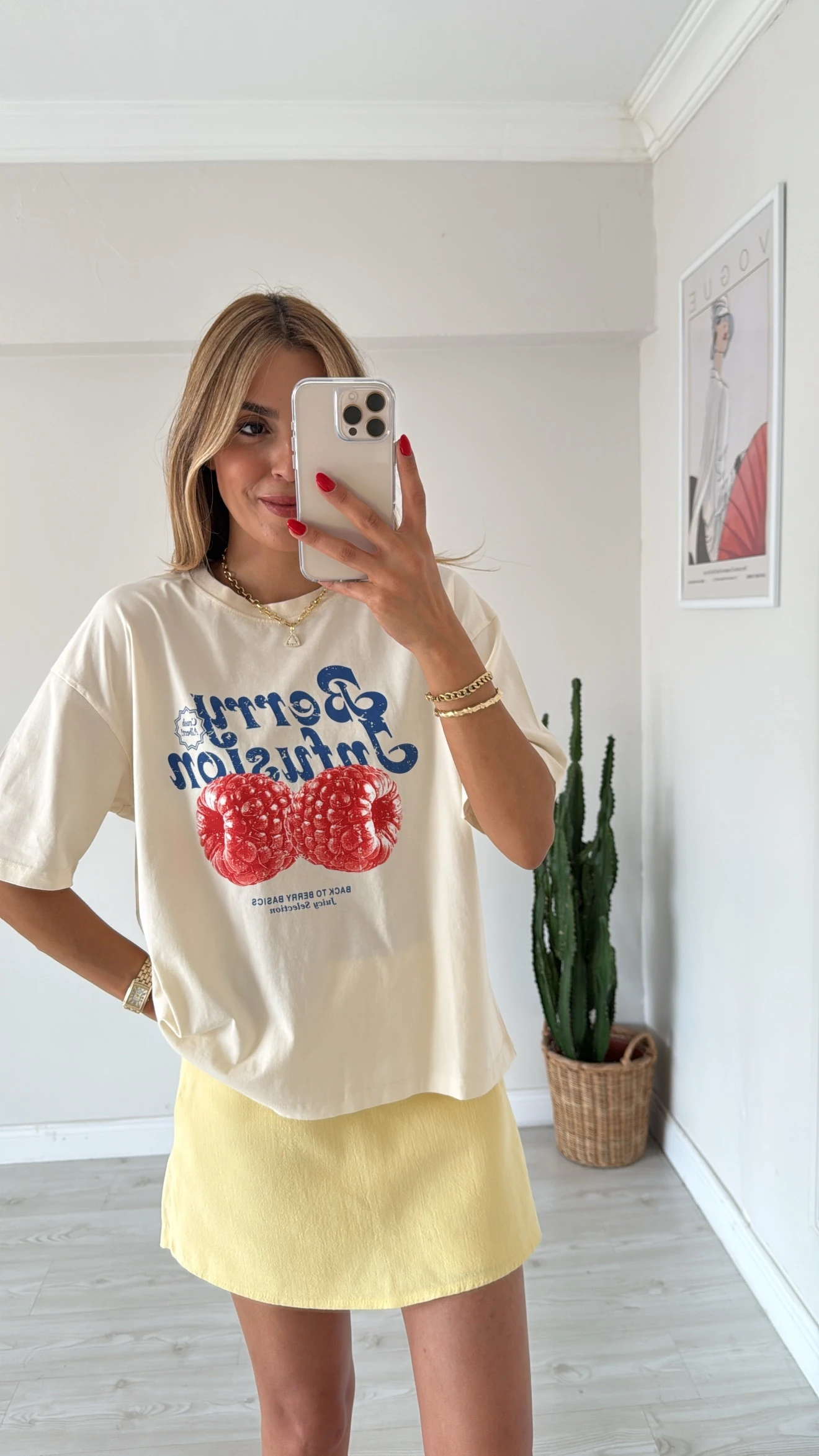 Yazı Baskılı Ekru Tshırt