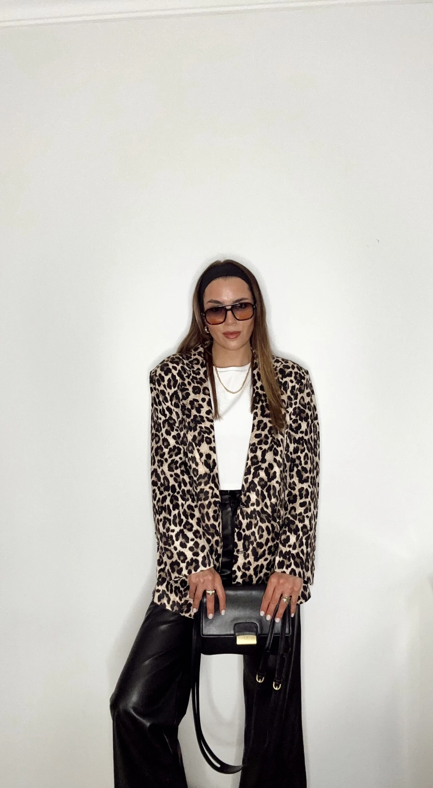 Oversıze Leopar Blazer Ceket