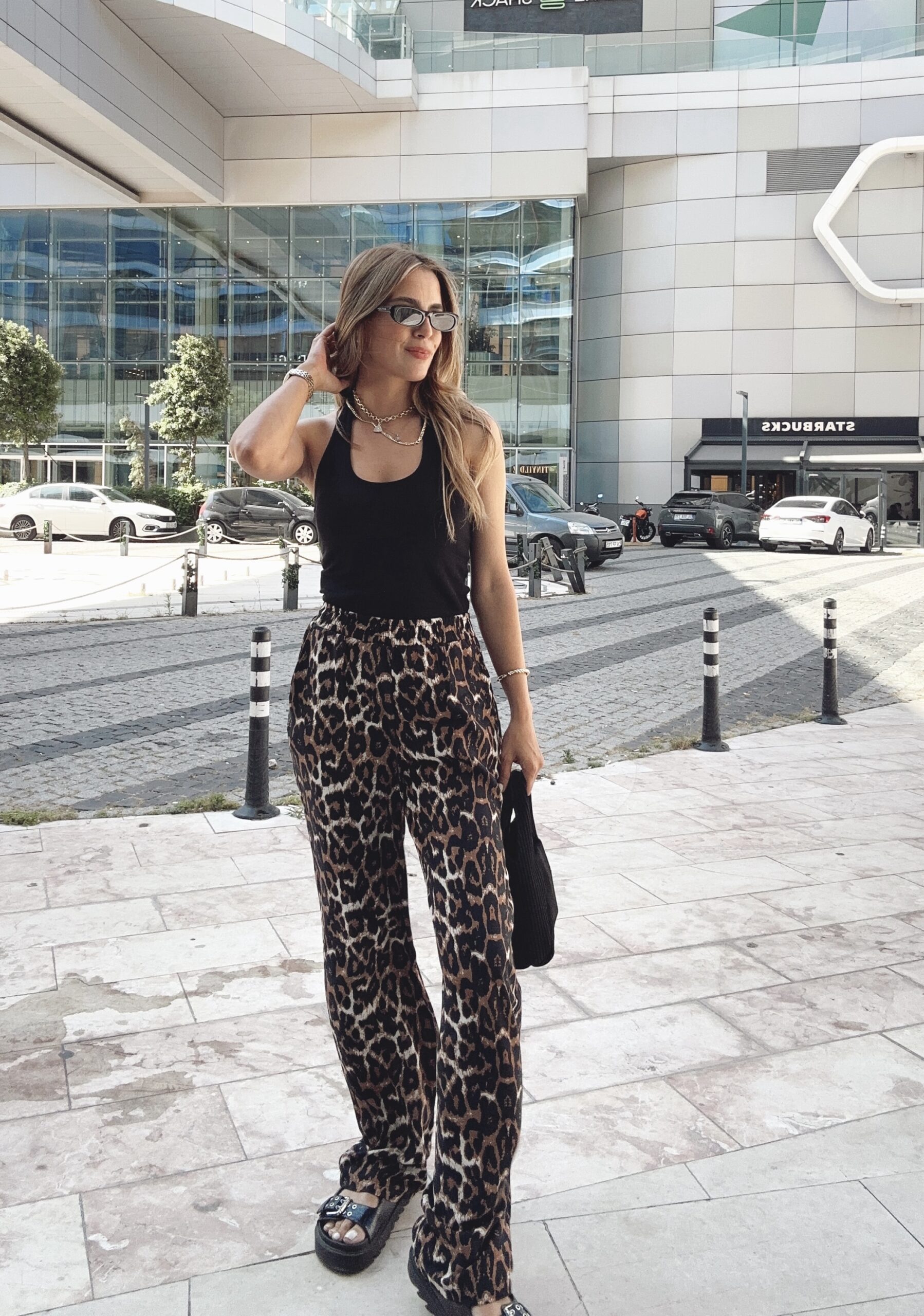 Beli Lastikli Leopar Pantolon
