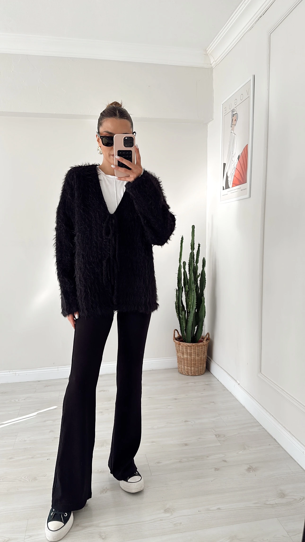 Bağlamalı Sakallı Hırka Siyah