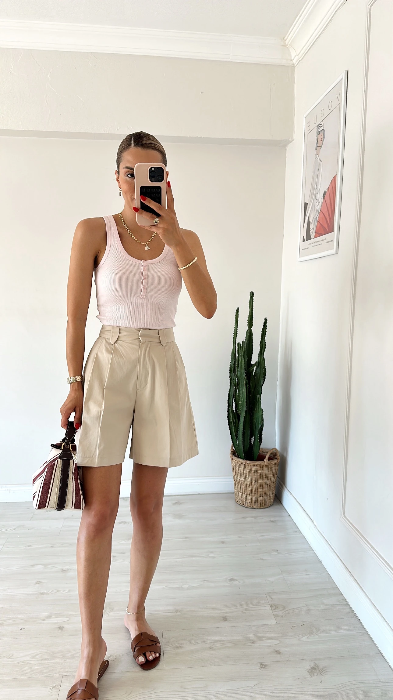 Keten Gabardin Pileli Şort