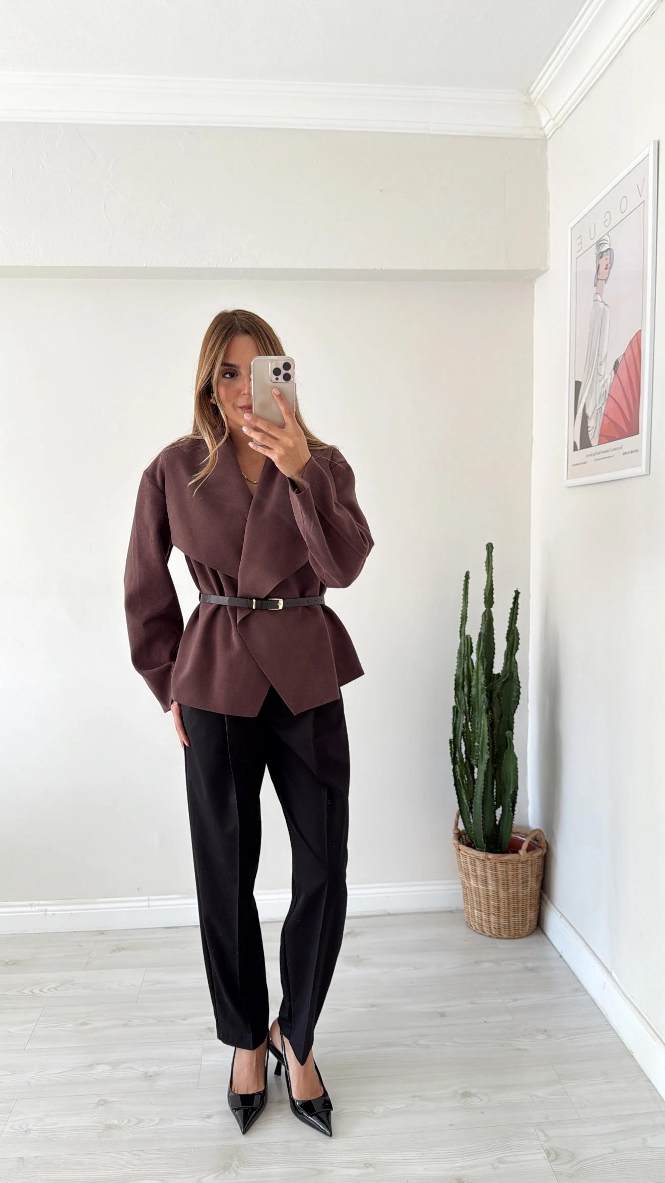 Şal Yaka  Kemerli Ceket