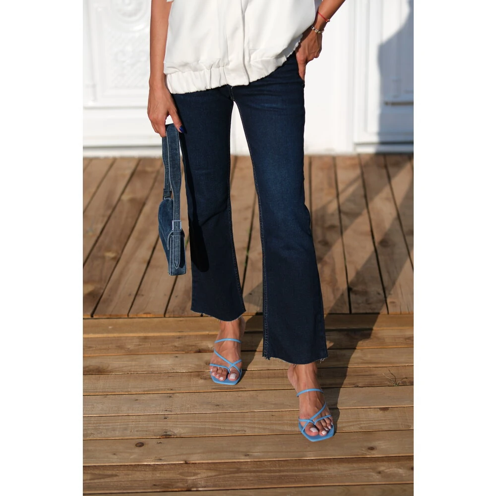 Likralı Koyu Lacivert Jean